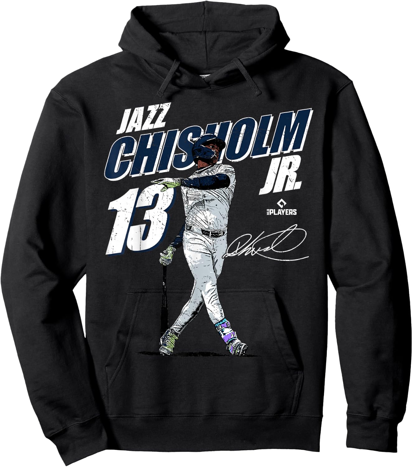 License Champs Jazz Chisholm -Adults, -Kids Baseball Fan Blue Small Modern Sports Team Themed Classic Fit Lightweight Hoodie - Hoodie | Black