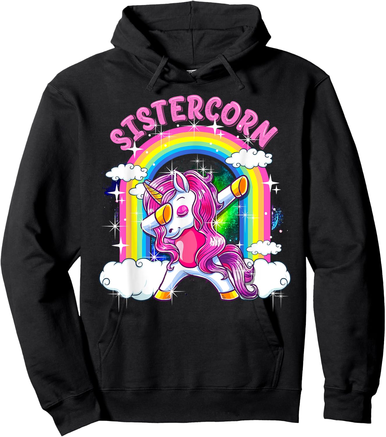 Sistercorn Shirt Dabbing Unicorn Cute Sister Gifts Hoodie - Hoodie | Black