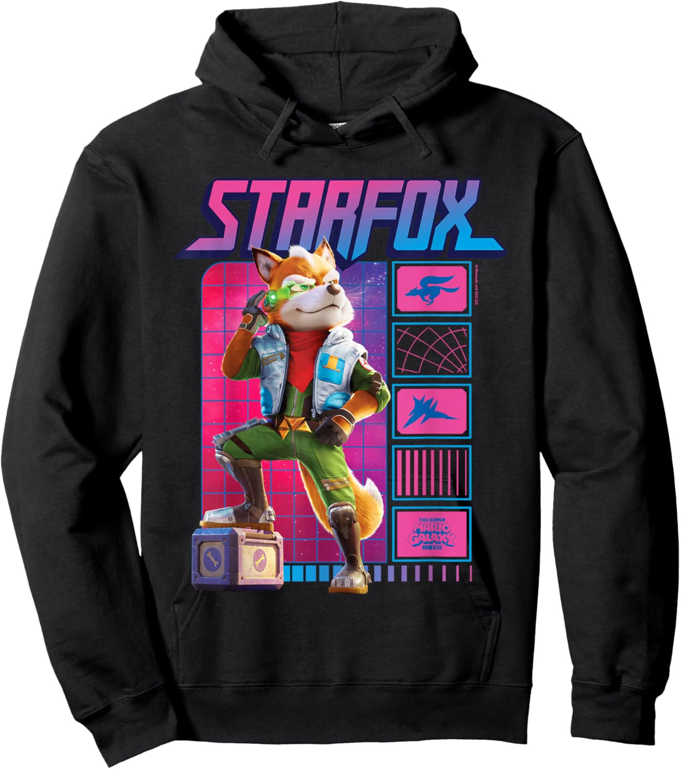 The Super Mario Galaxy Movie Fox McCloud Retro Hero Hoodie - Hoodie | Black