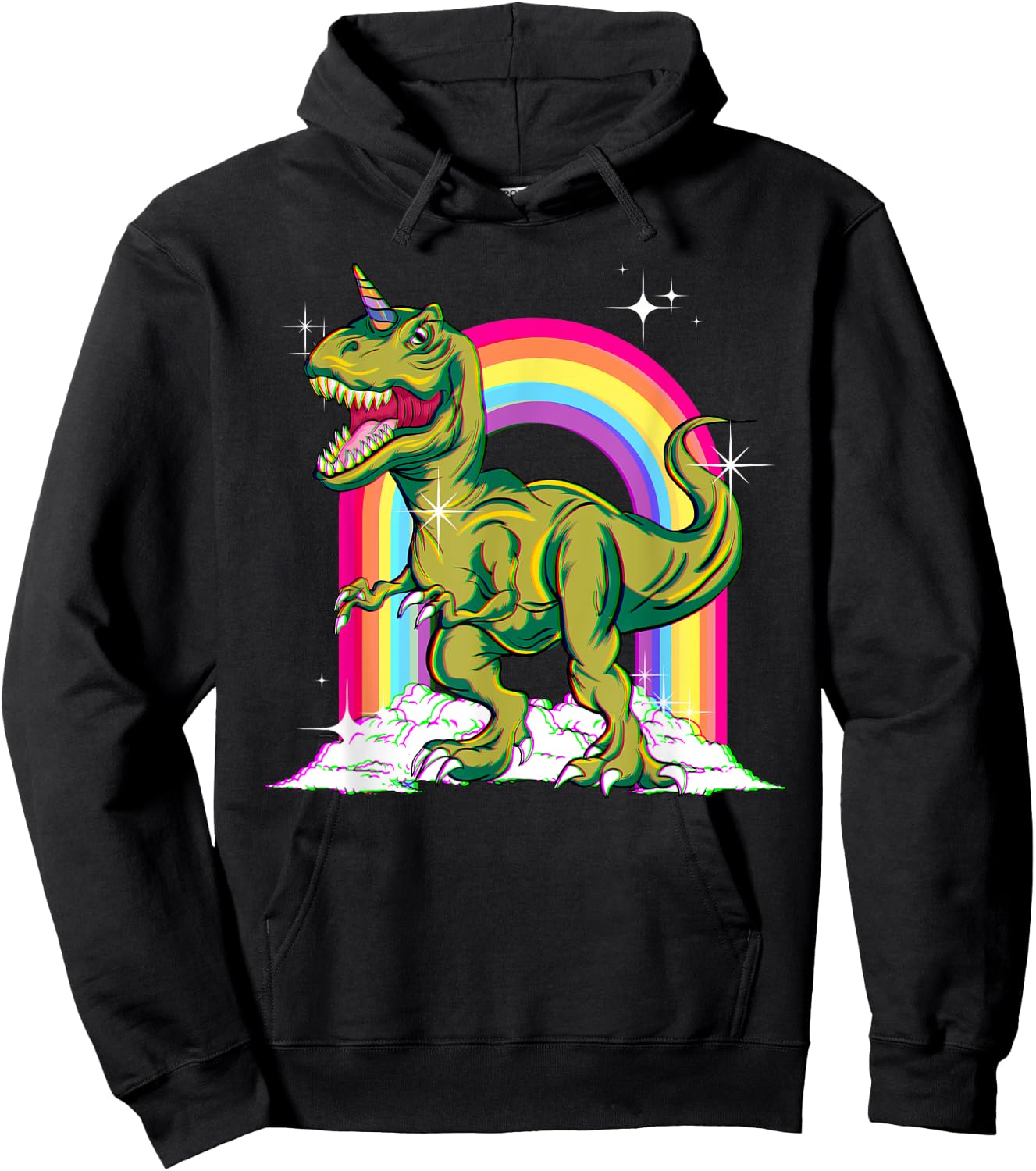 Dinocorn Half Dinosaur Half Unicorn Fans Children Adults Hoodie - Hoodie | Black