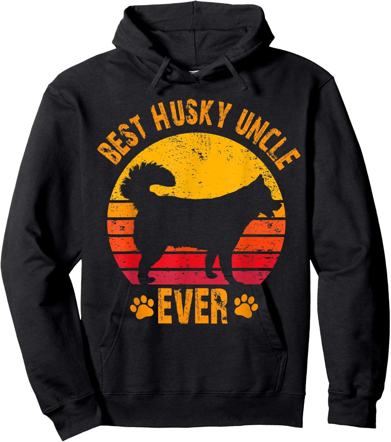 Best Husky Uncle Ever Funny Gift Uncle Hoodie - Hoodie | Black