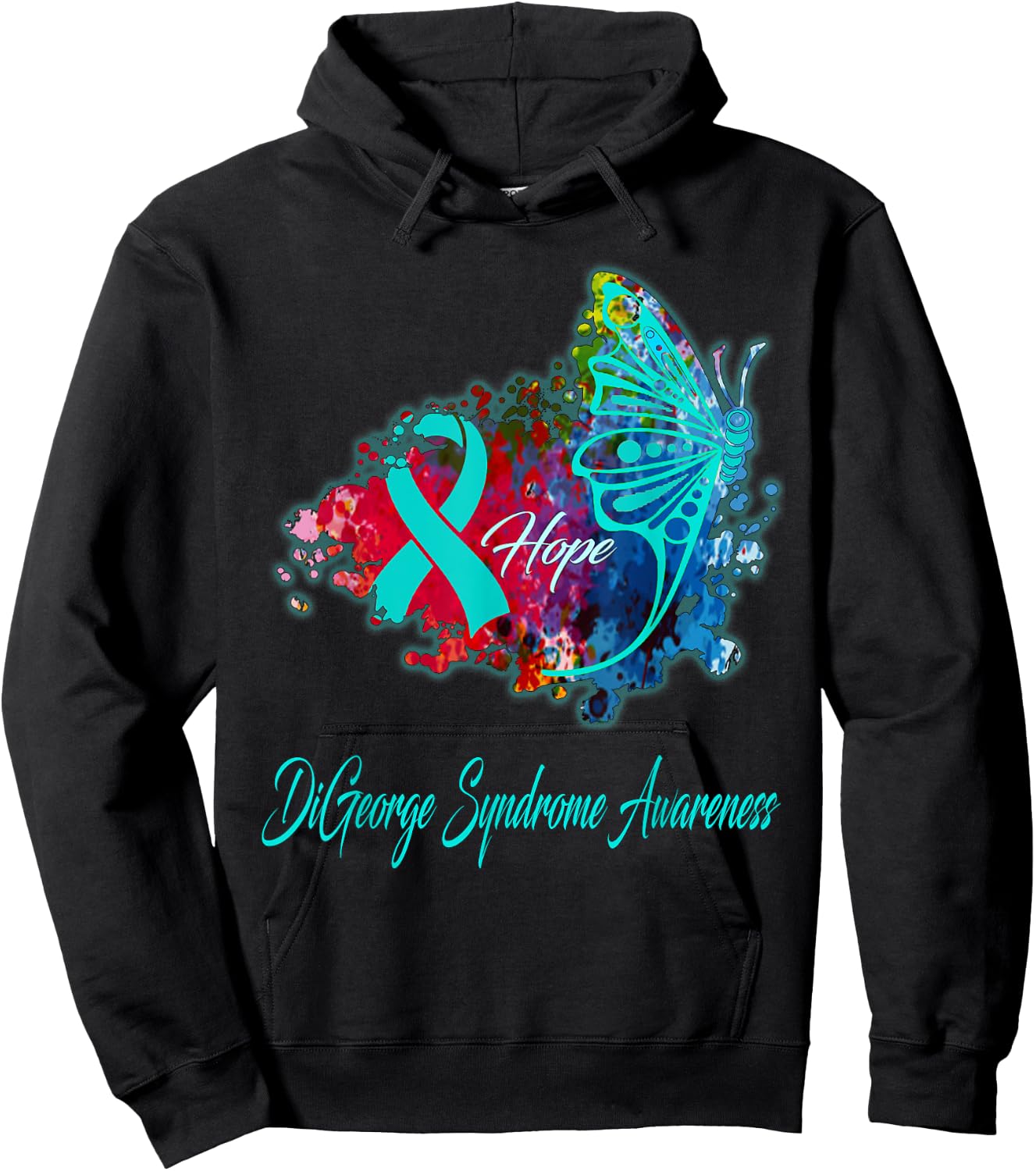 DiGeorge Syndrome Awareness Designs DiGeorge Syndrome Awareness - -Adults, Black, Small Hoodie - Hoodie | Black