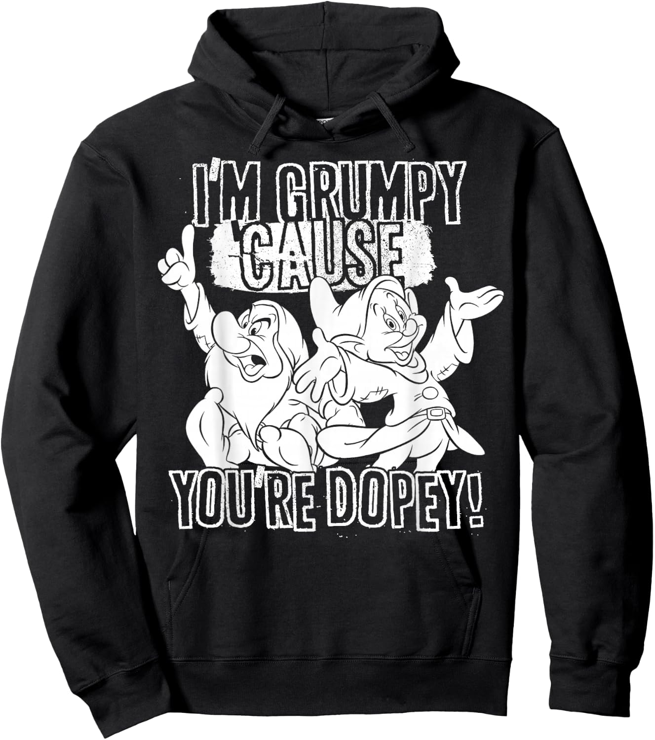 Disney Snow White Grumpy Cause You're Dopey Graphic Hoodie - Hoodie | Black