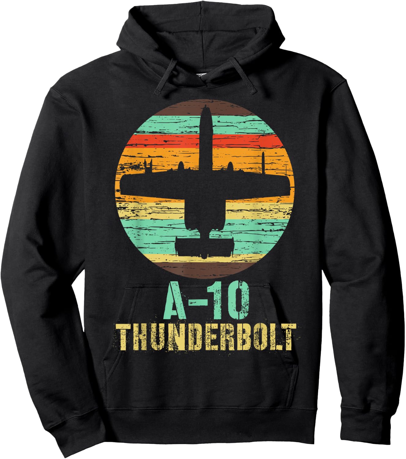 Vintage A-10 Thunderbolt II Warthog Military Airplane Hoodie - Hoodie | Black