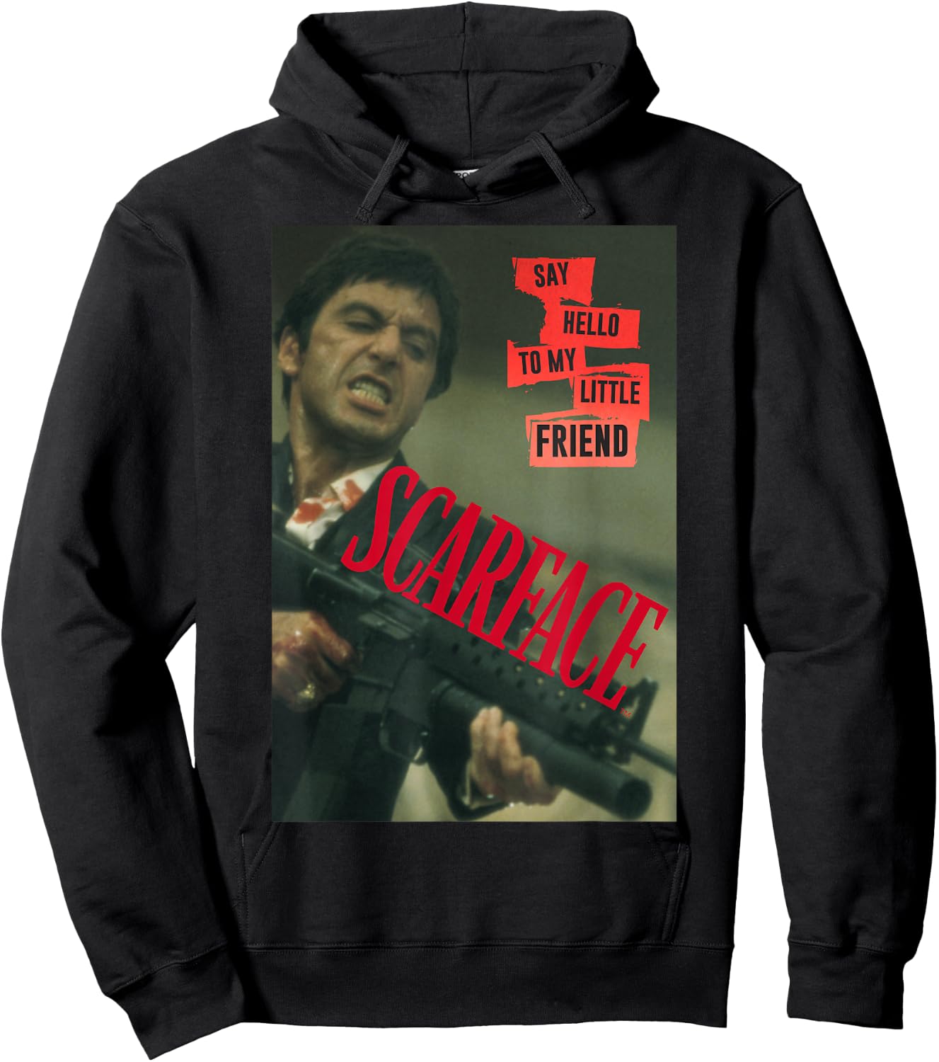 Scarface Say Hello to My Little Friend Photo Hoodie - Hoodie | Black