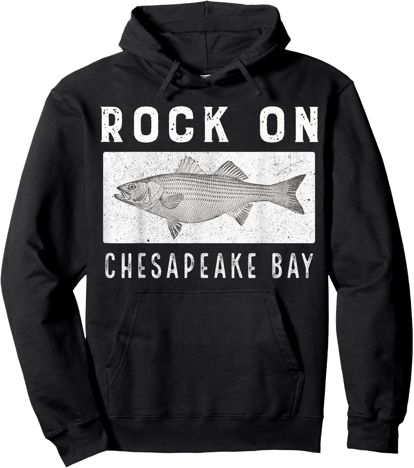 Rock On Chesapeake Bay Fishing Shirt Hoodie - Hoodie | Black