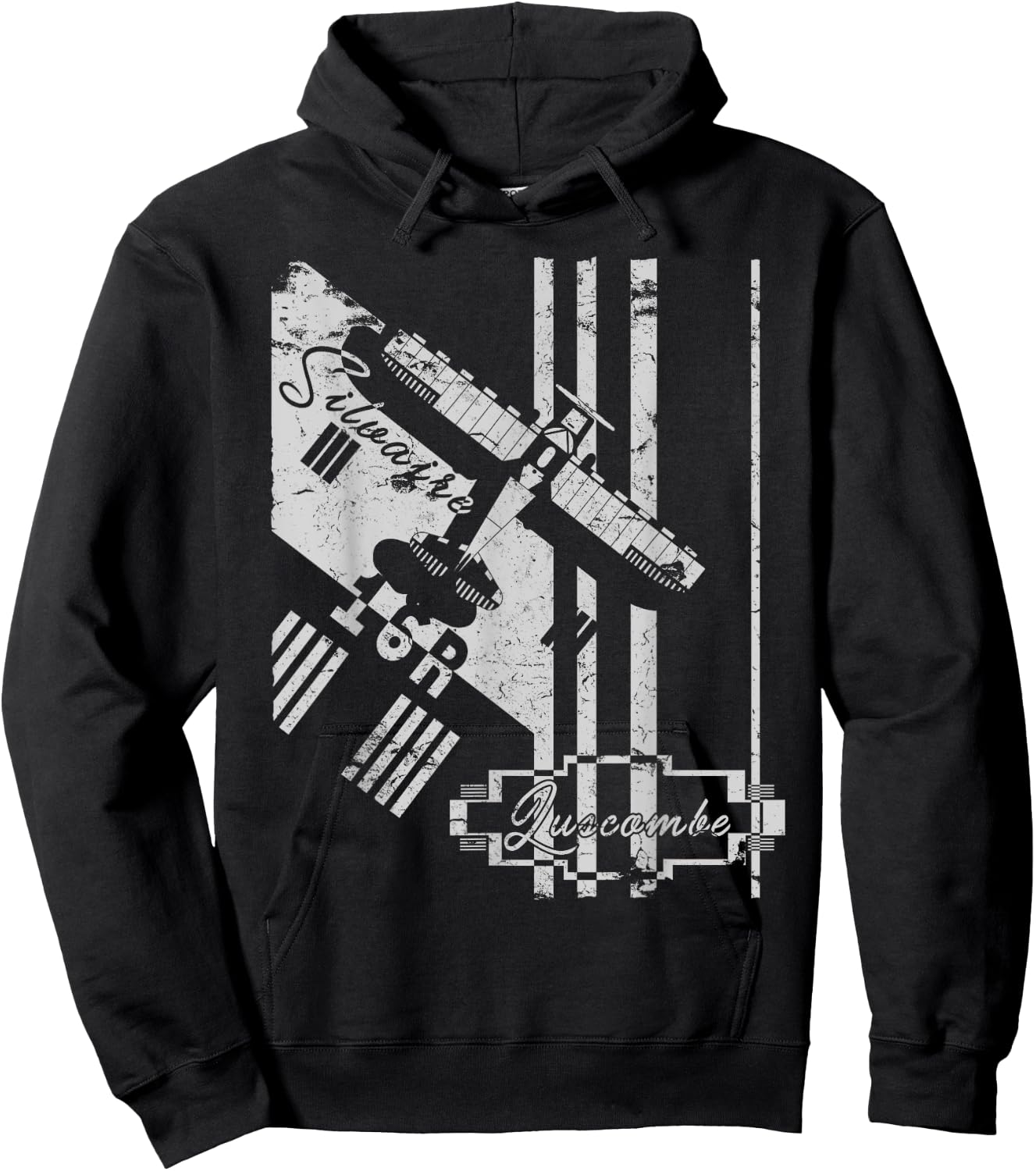 Luscombe Silvaire 8A Art Deco Vintage Aircraft Pilot Hoodie - Hoodie | Black