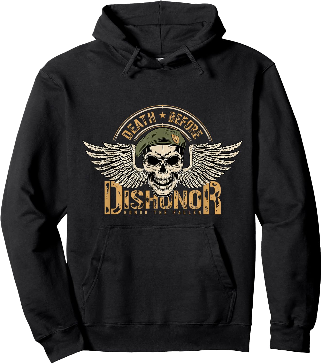 Death vs. Dishonor - Green Beret Special Forces USAF Hoodie - Hoodie | Black