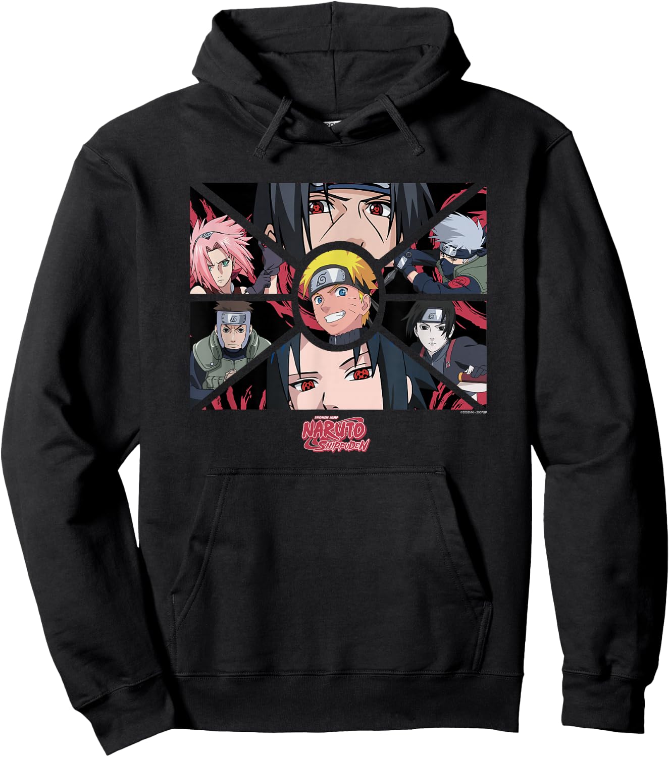 Naruto Shippuden Group Panels Anime Hoodie - Hoodie | Black