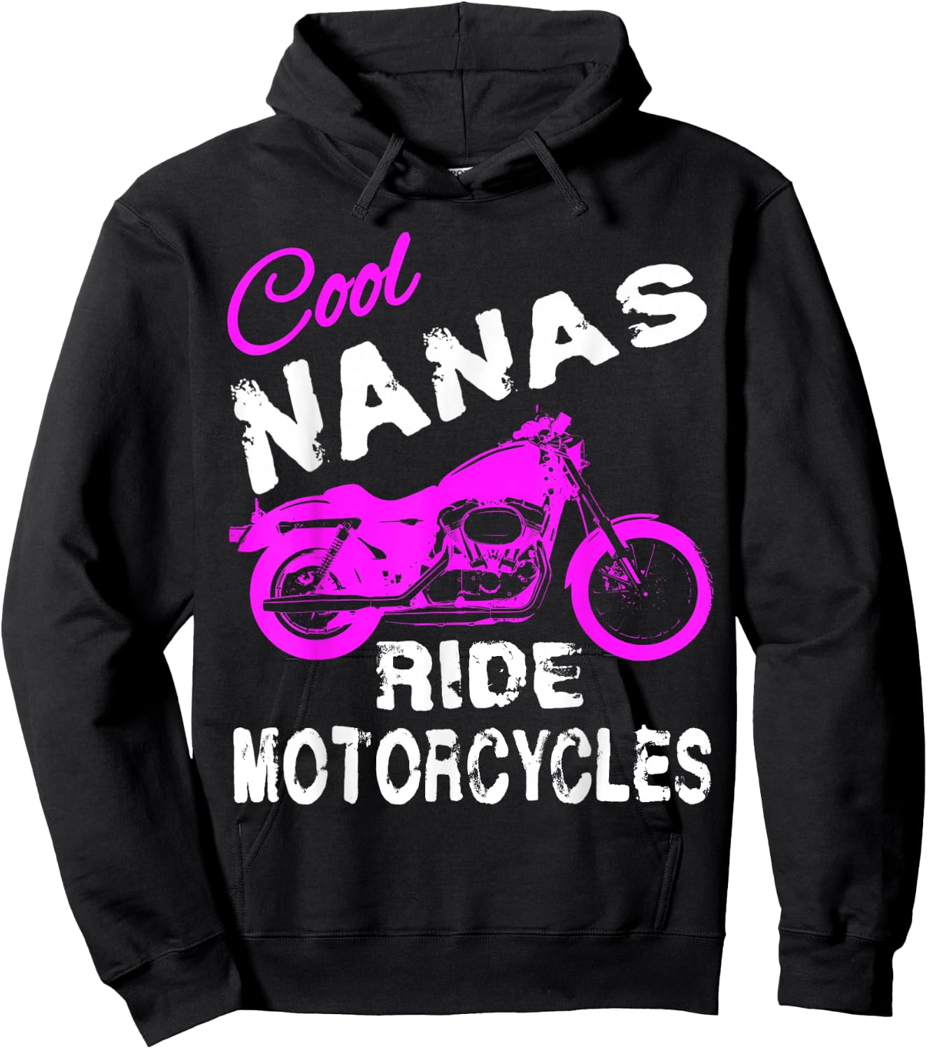 Cool Grandma Nana GiGi Rides Motorcycle Hoodie - Hoodie | Black