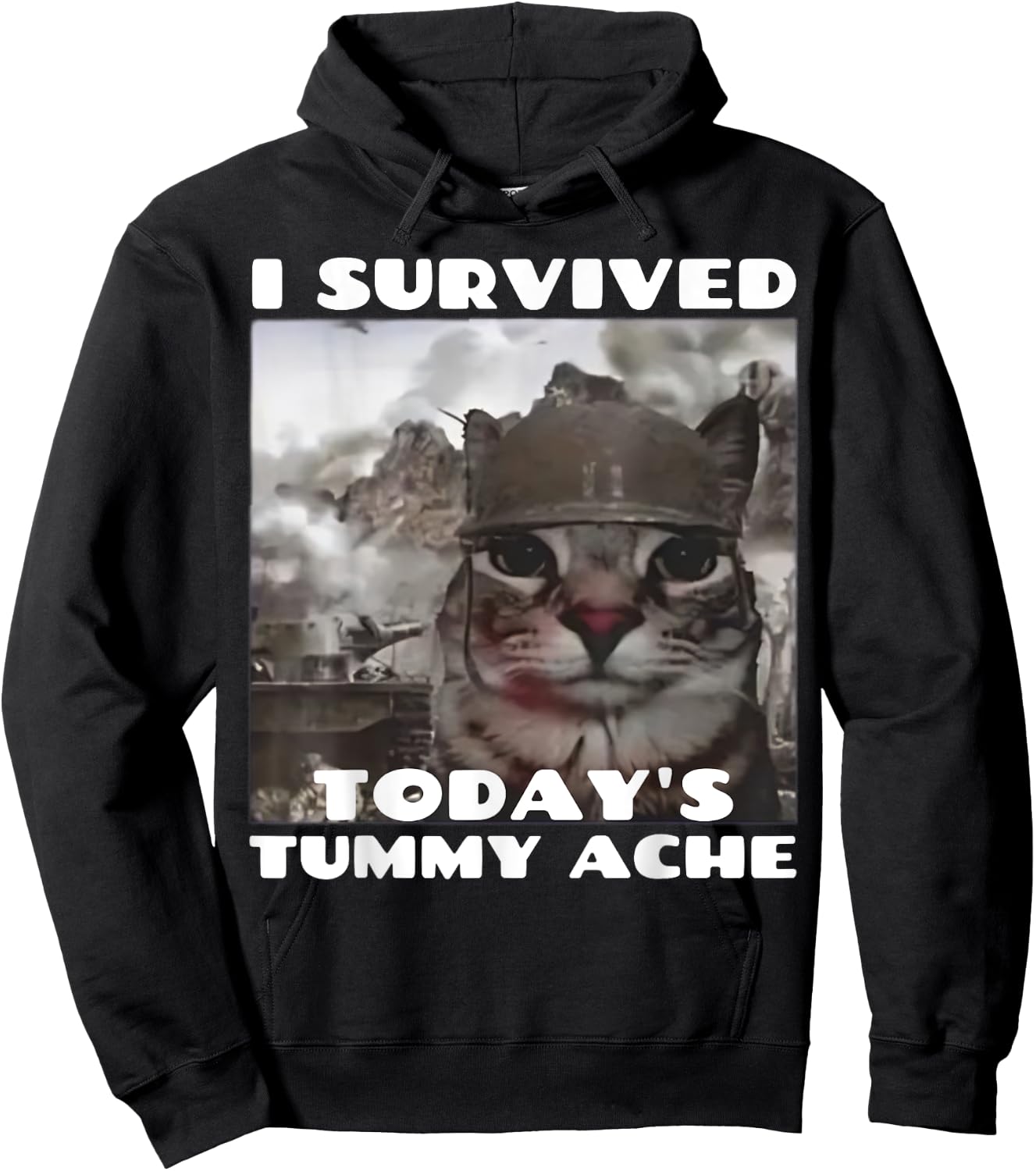 I Survived Today's Tummy Ache Meme Tummy Ache Survivor IBS Hoodie - Hoodie | Black