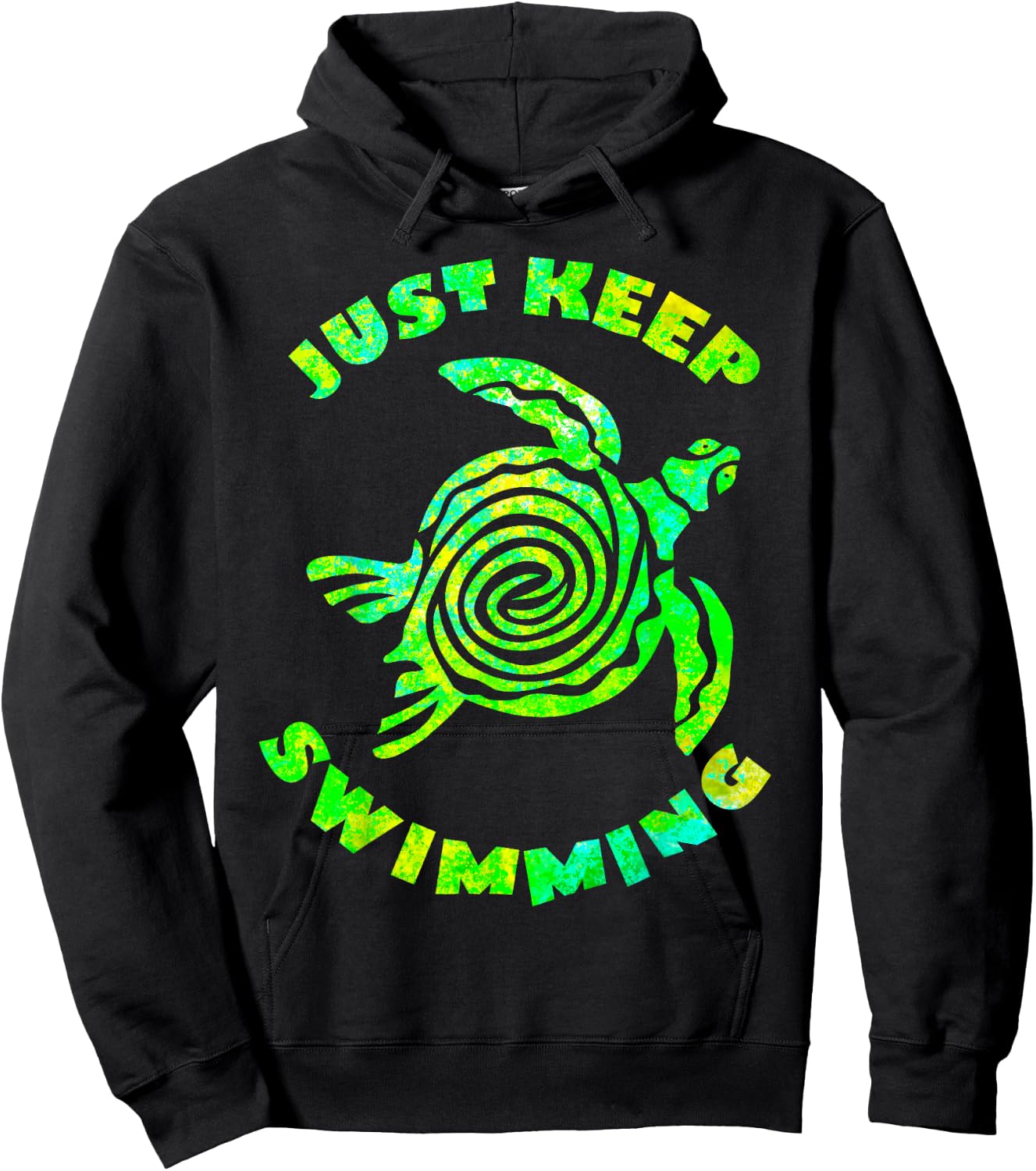 Funny Sea turtle Just keep Swimming Ocean Beach Vacation Hoodie - Hoodie | Black