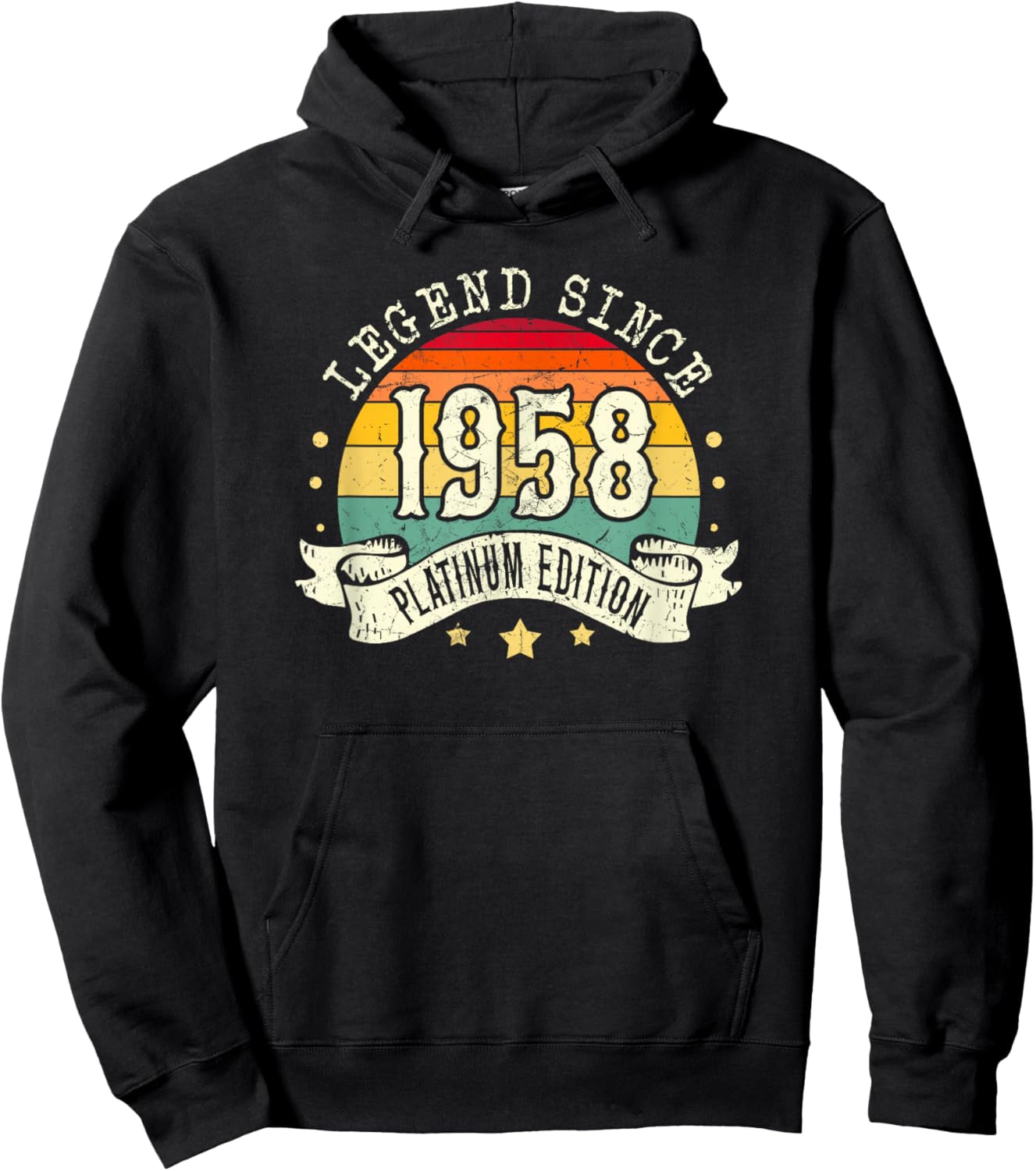 Born in 1958 Legend Platinum Edition Simple 1958 Birthday Hoodie - Hoodie | Black