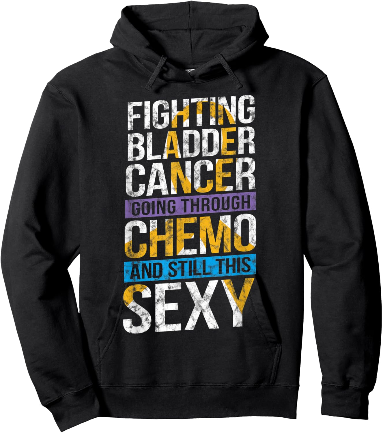 Funny Bladder Cancer Meme T Shirt | Distressed Design Hoodie - Hoodie | Black