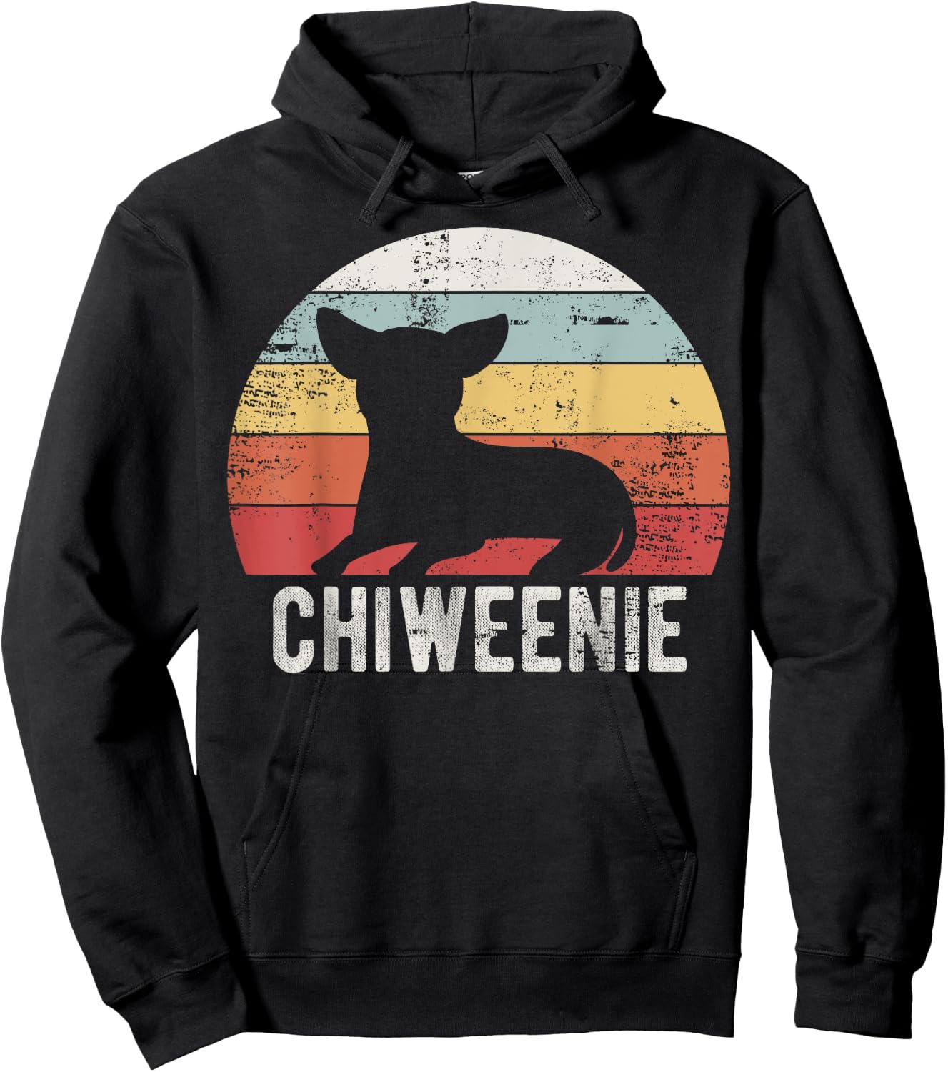 Cute Retro Chiweenie Silhouette Gift Chiweenies Hoodie - Hoodie | Black