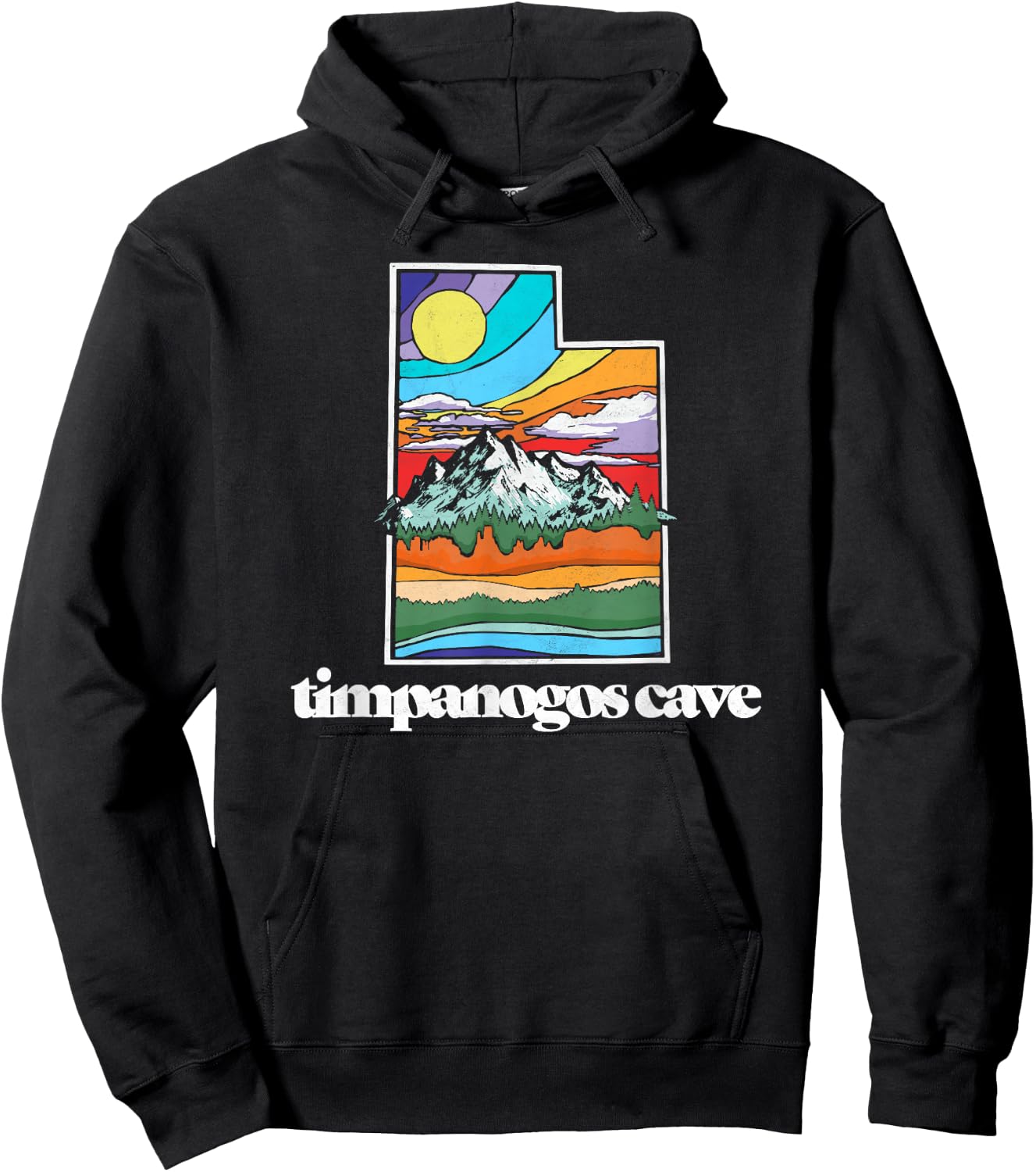 Timpanogos Cave Utah Vintage Nature Outdoor Graphic Hoodie - Hoodie | Black