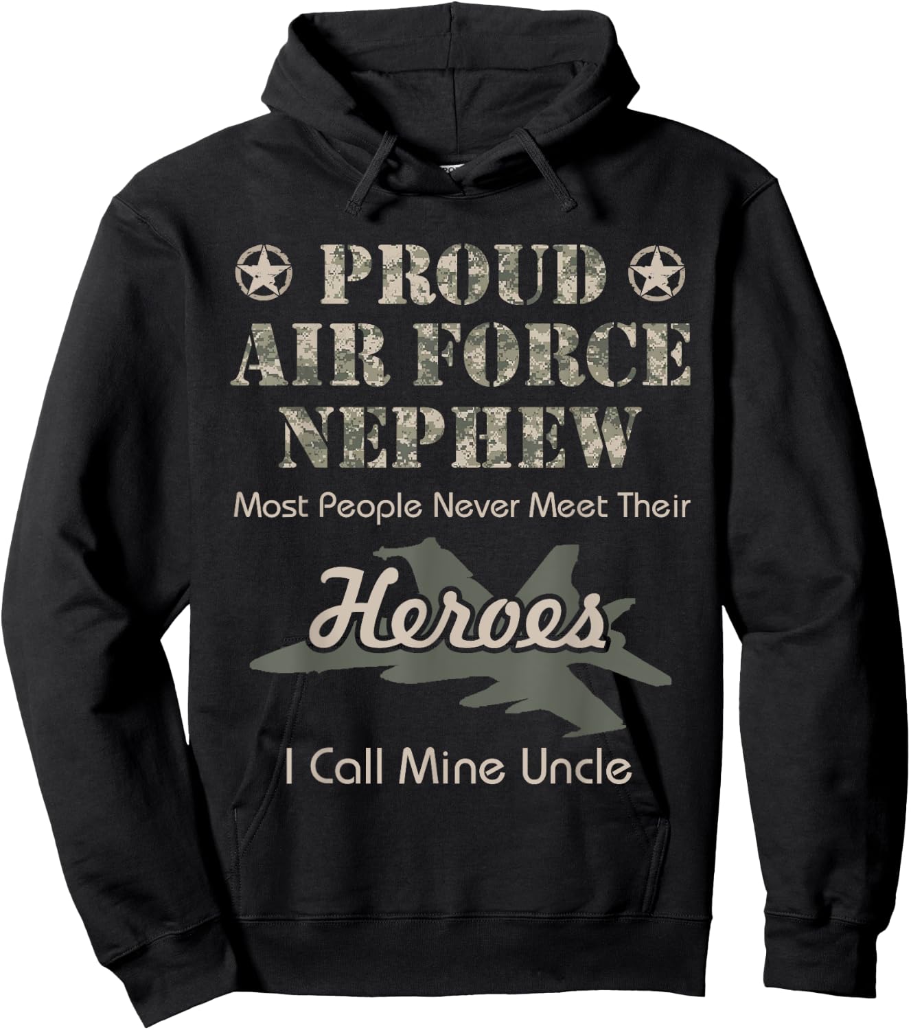 Proud Air Force Nephew Hoodie - Hoodie | Black