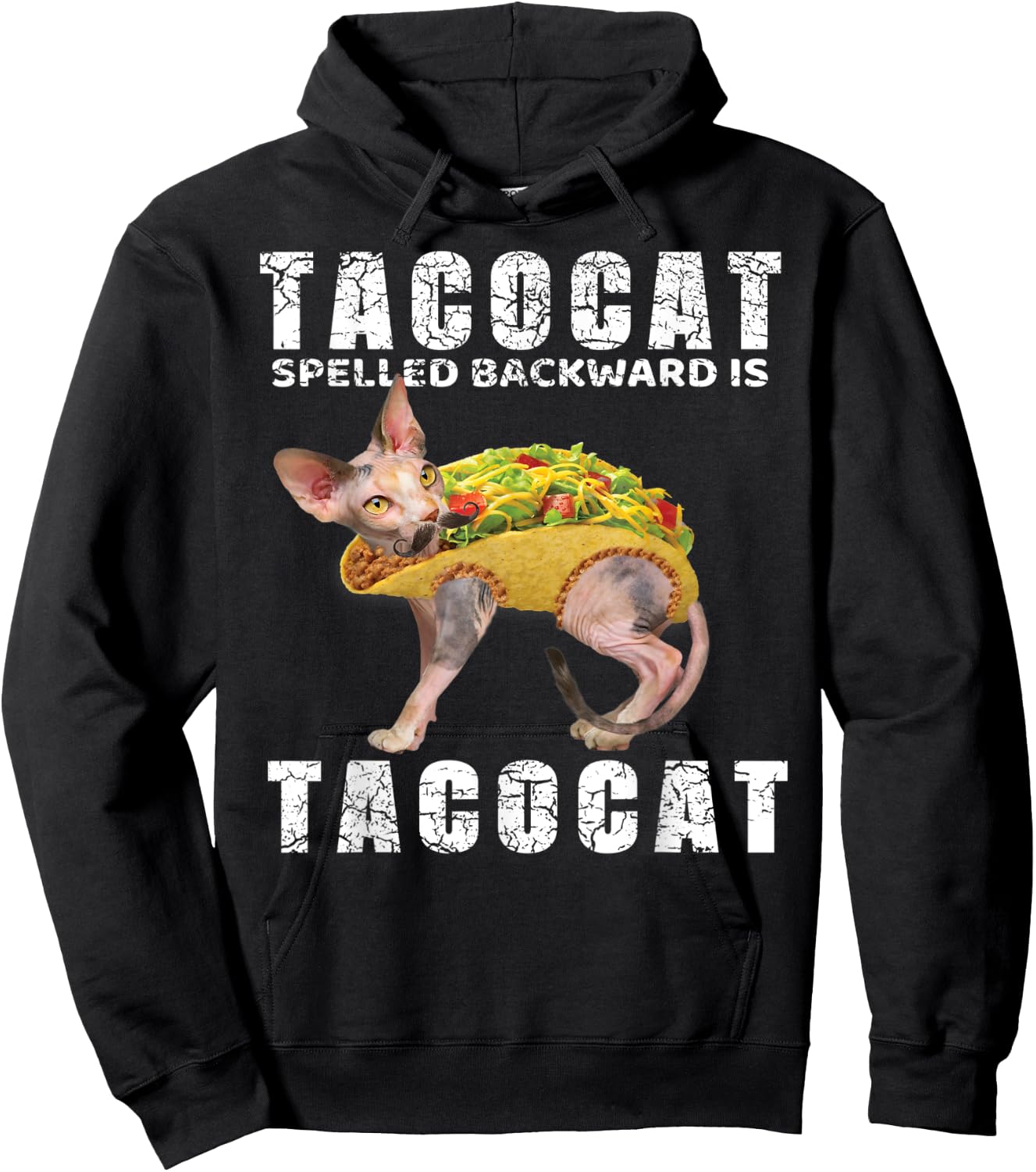 Mexican Food Shirt Tacocat Spelled Backward Is Tacocat Men Women Kids Hoodie - Hoodie | Black