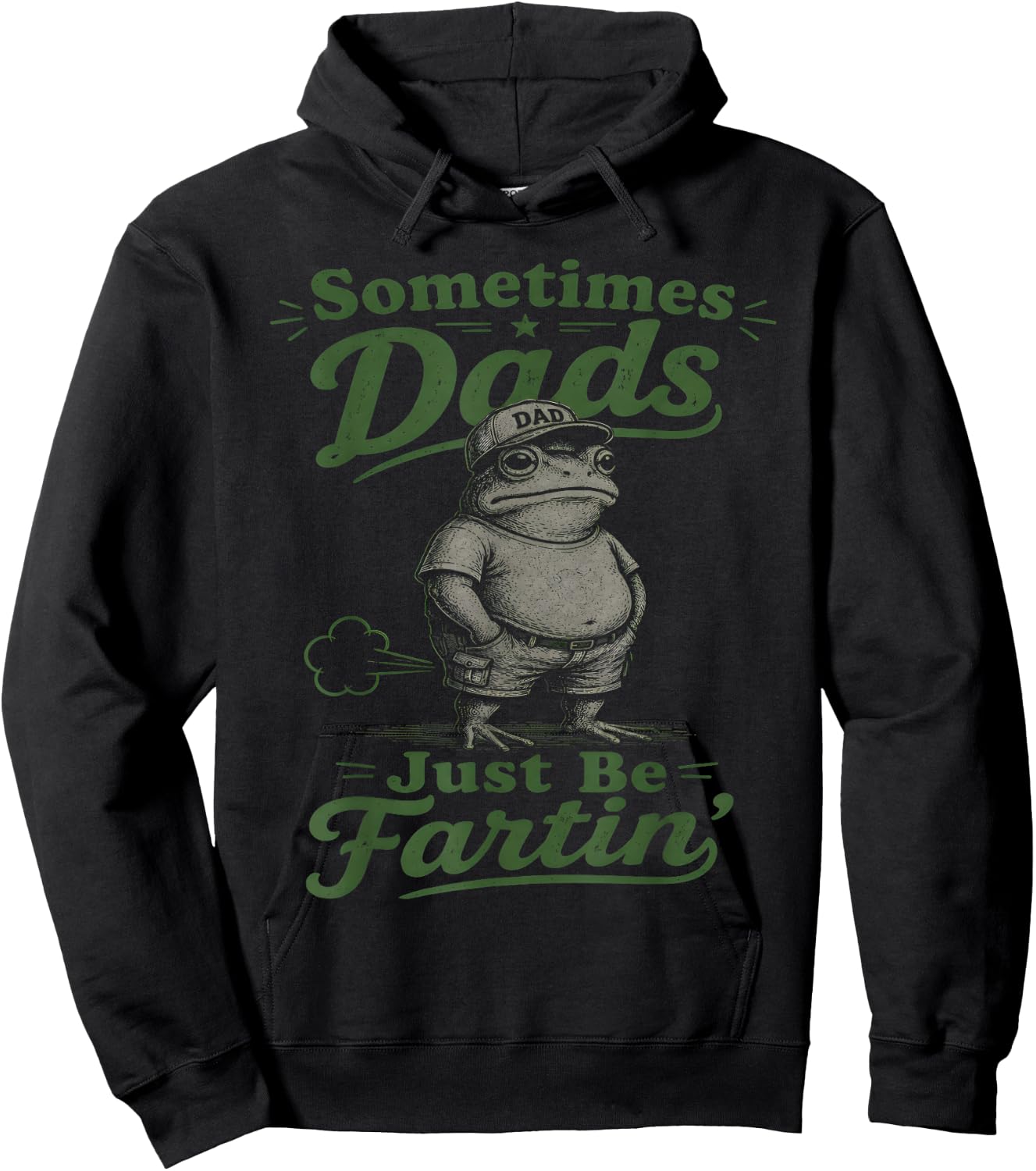 Sometimes Dads Just Be Fartin' Frog Dad Funny Father's Day Hoodie - Hoodie | Black