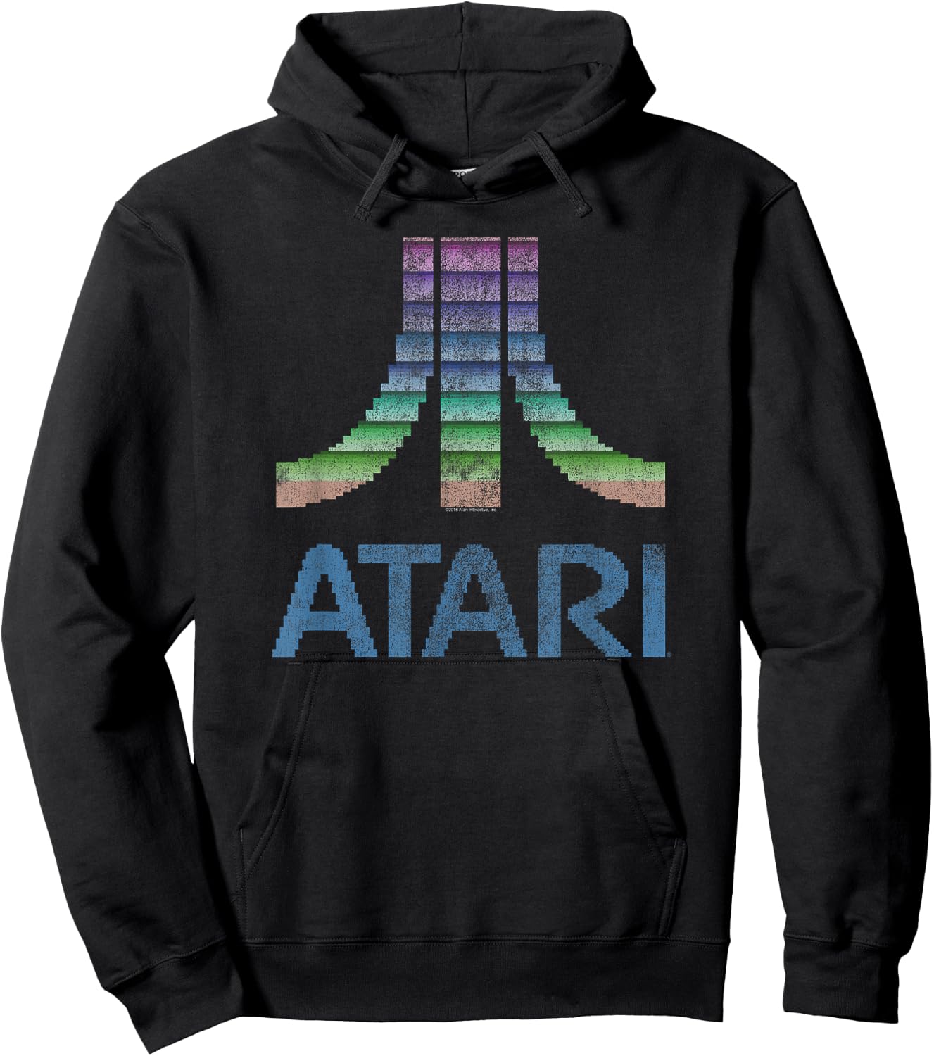 ATARI 8-Bit Rainbow Retro Video Game Logo Hoodie - Hoodie | Black