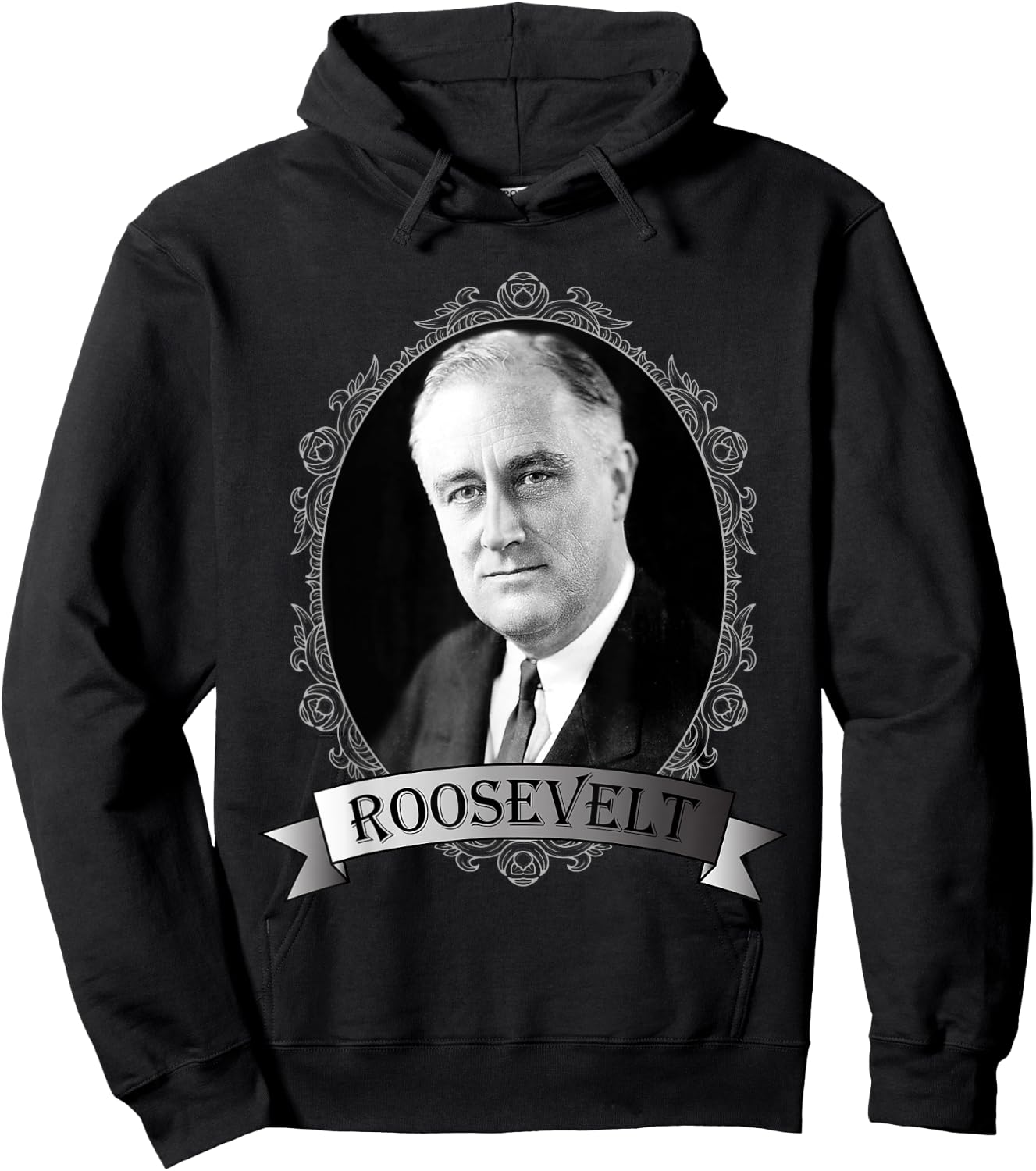 President Franklin D. Roosevelt Portrait Hoodie - Hoodie | Black