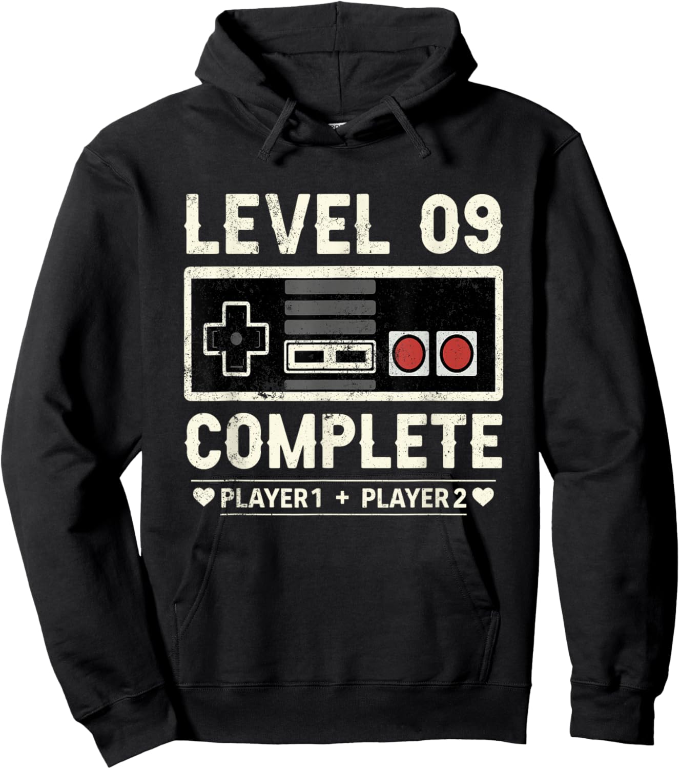 9th Wedding Anniversary 9 Year Him Her Level 9 Complete Hoodie - Hoodie | Black