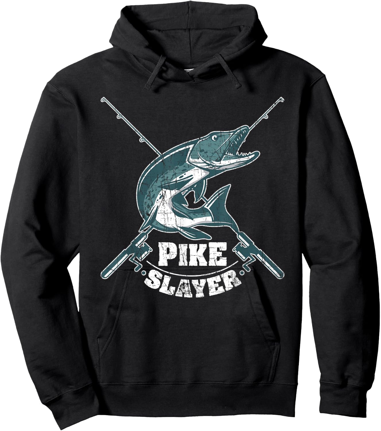 Pike Slayer Fishing Fisherman Northern Pike Hoodie - Hoodie | Black
