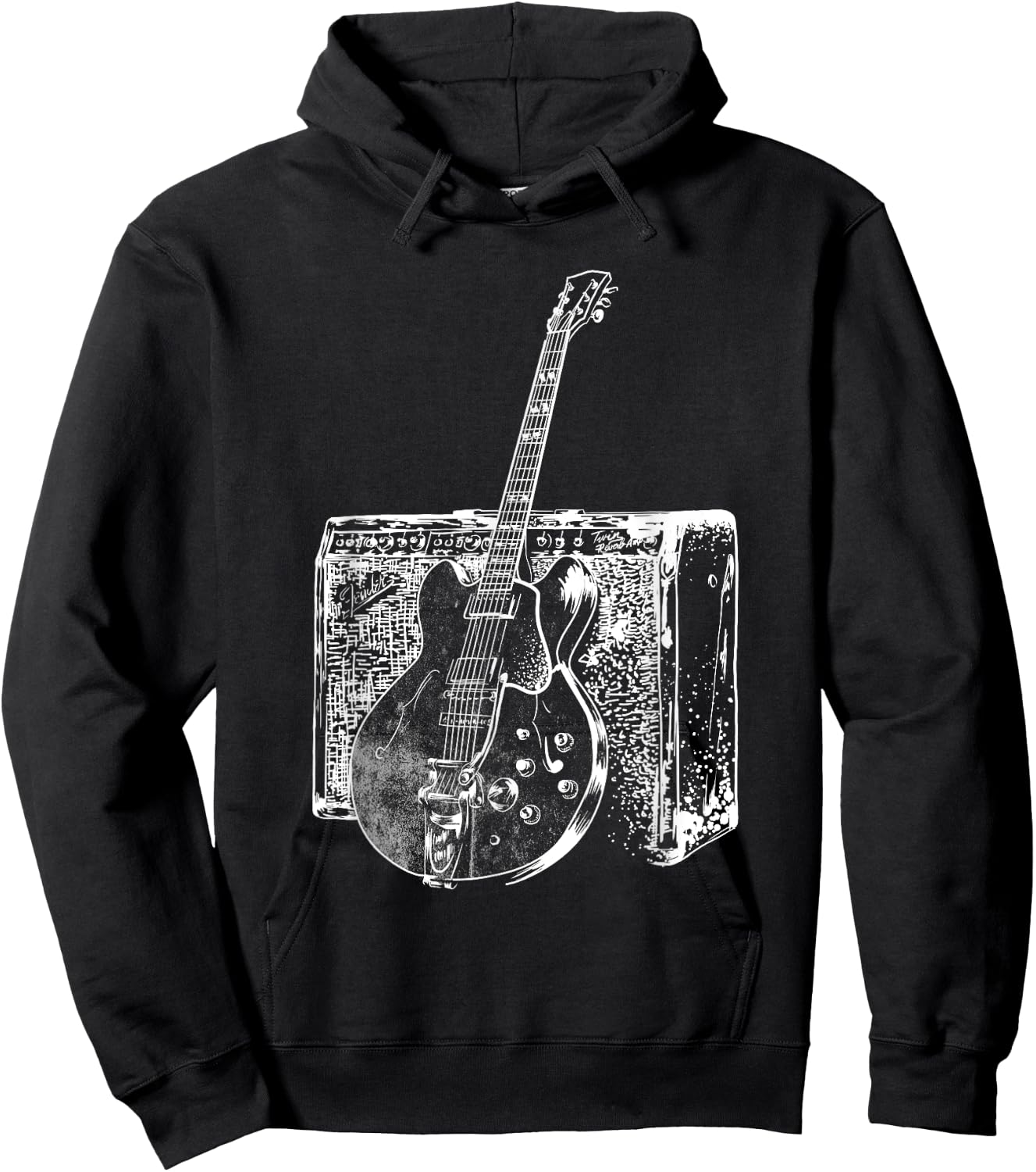 Legendary Electric Blues Guitar And Amp Musician Hoodie - Hoodie | Black