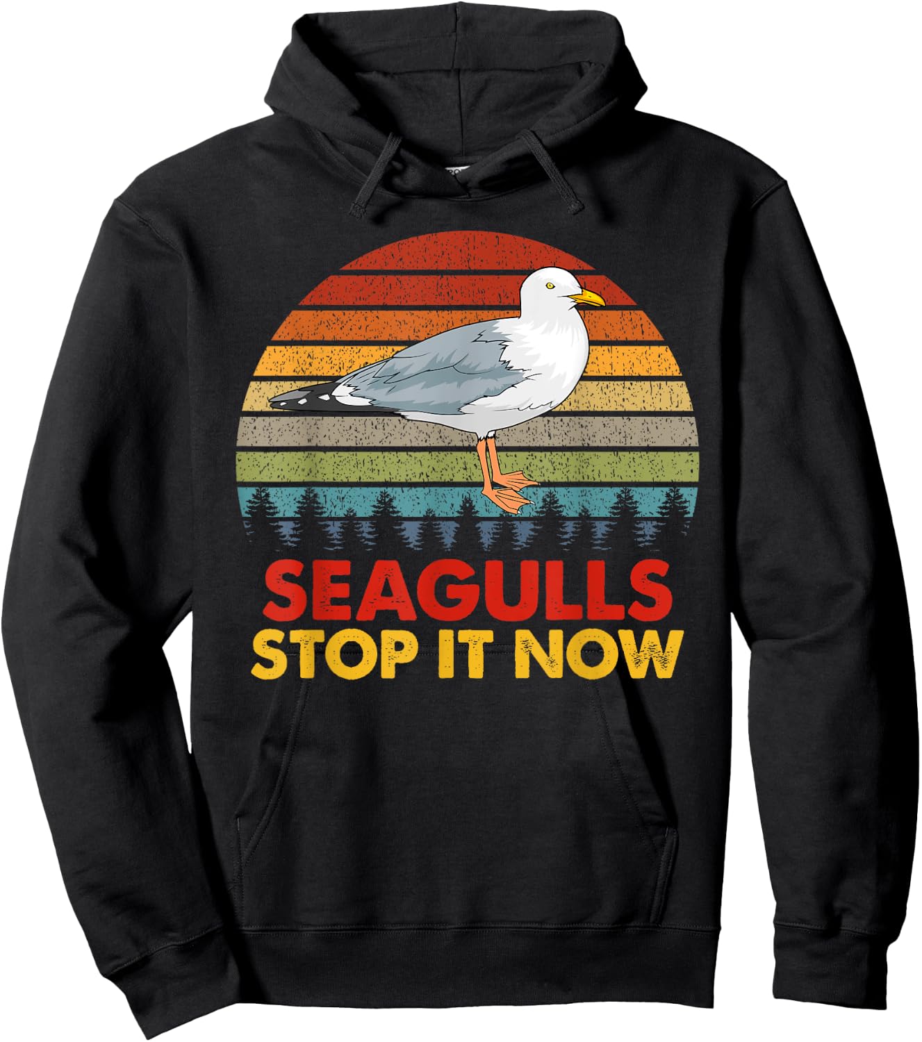 Seagulls Bird Lover Stop It Now Vintage Retro Funny Seagulls Hoodie - Hoodie | Black