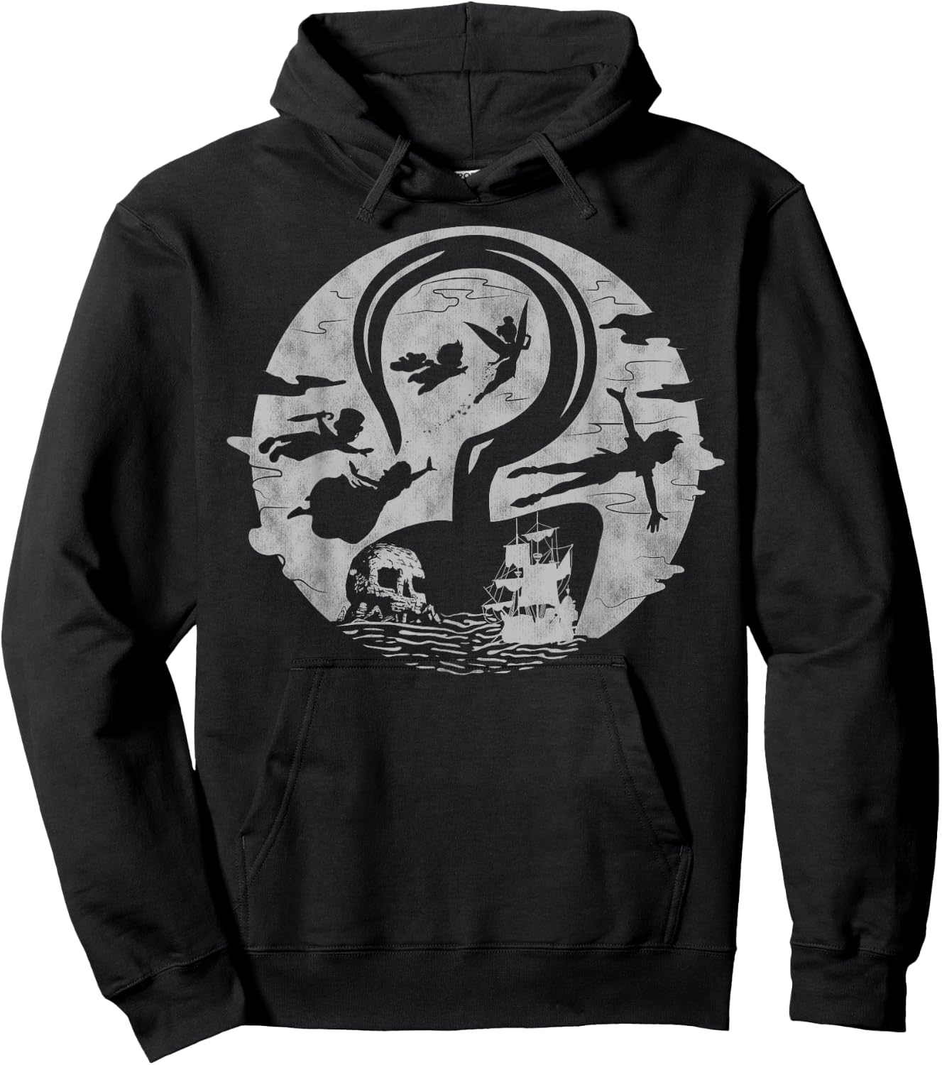 Disney Peter Pan Tink Wendy Kids Flying Silhouettes Hoodie - Hoodie | Black