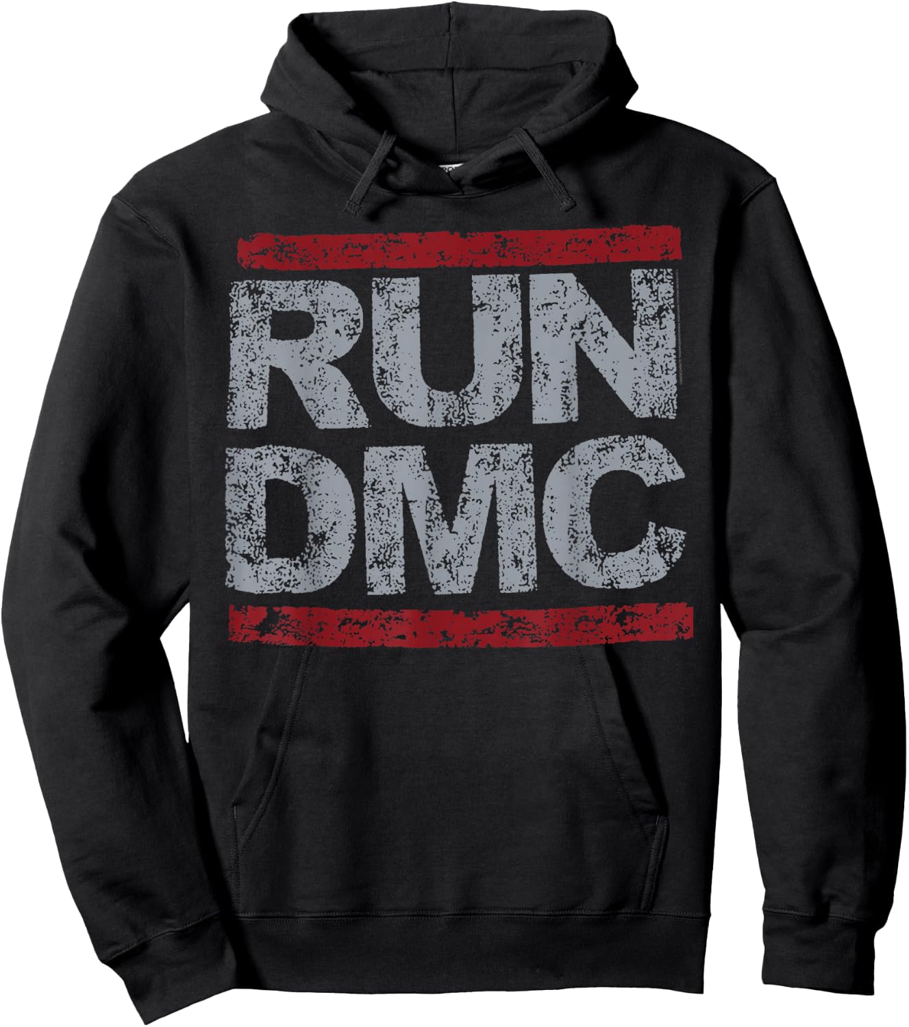 Run DMC Official Grunge Logo Hoodie - Hoodie | Black