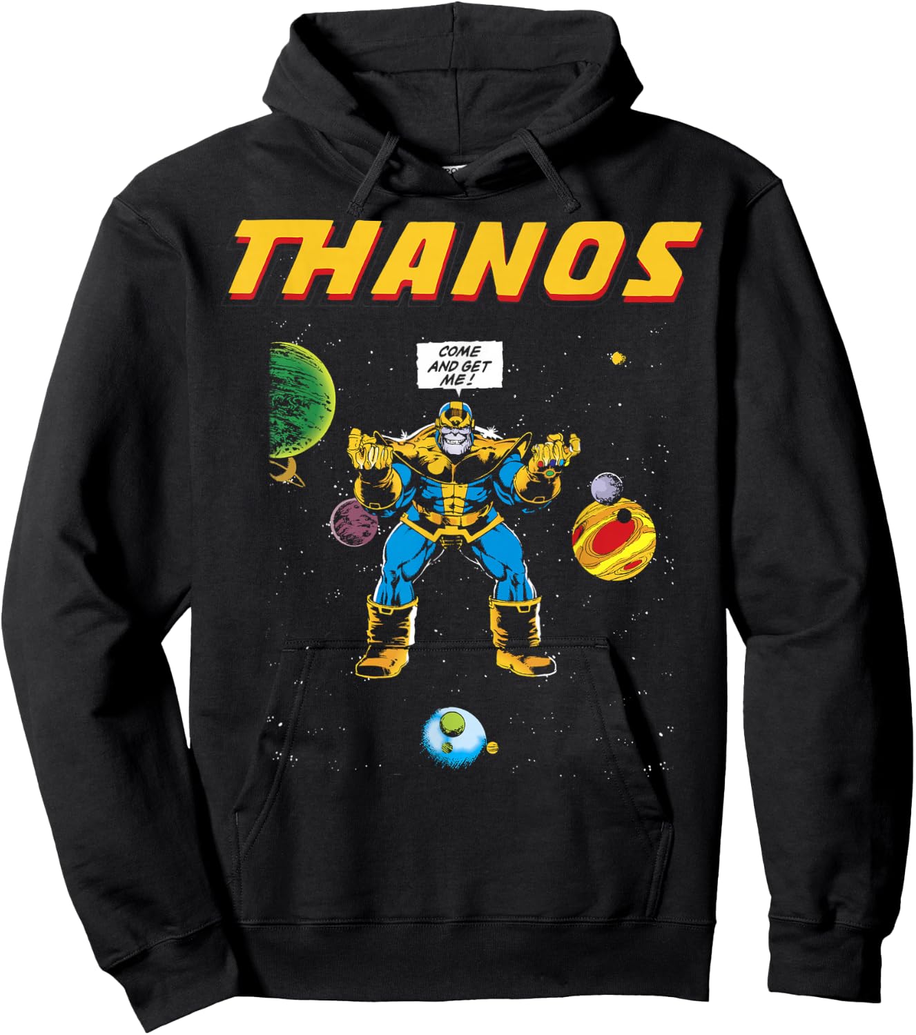 Marvel Thanos Come And Get Me Retro Comic Graphic Hoodie - Hoodie | Black