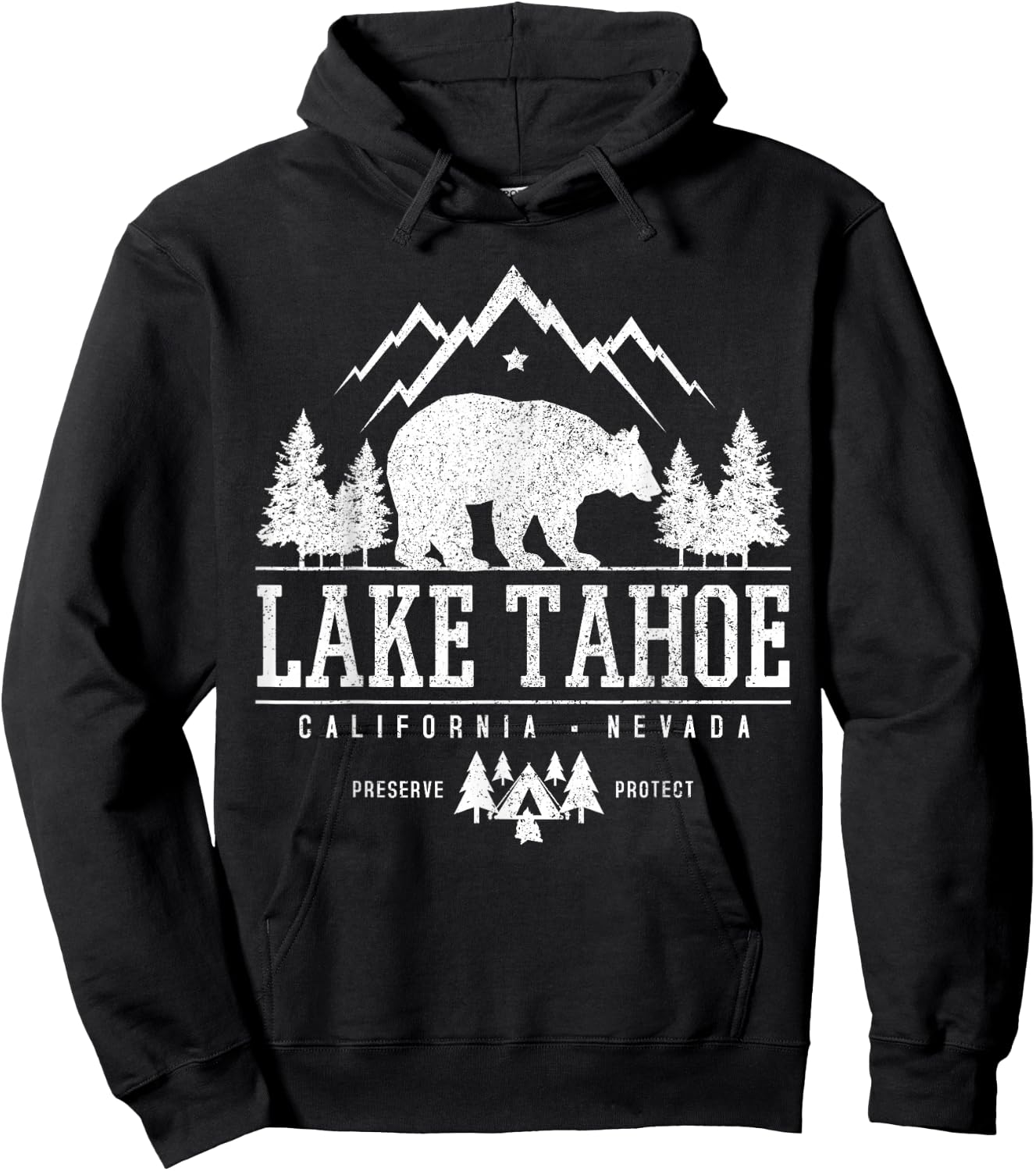 Lake Tahoe California - Bear Mountains Nature Camping Gift Hoodie - Hoodie | Black