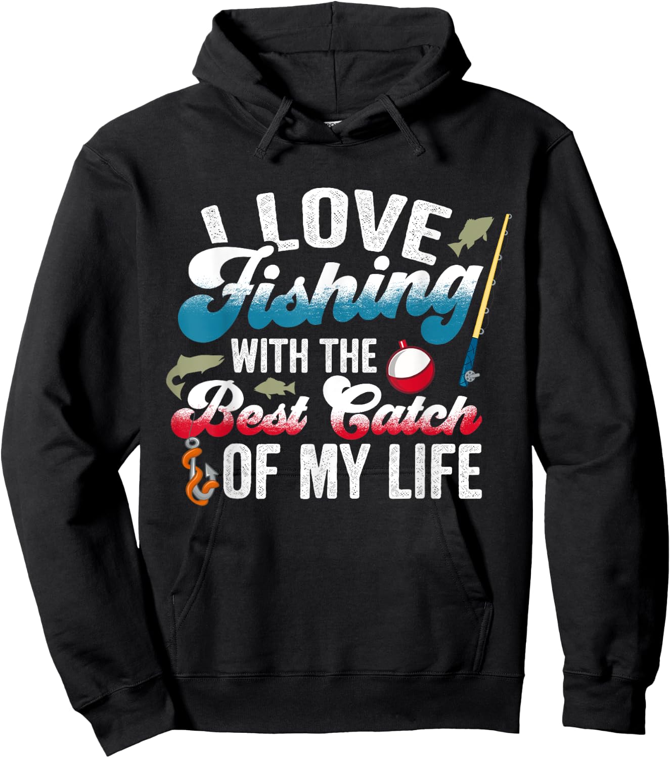 I Love Fishing With Best Catch Fishing Couples Hoodie - Hoodie | Black