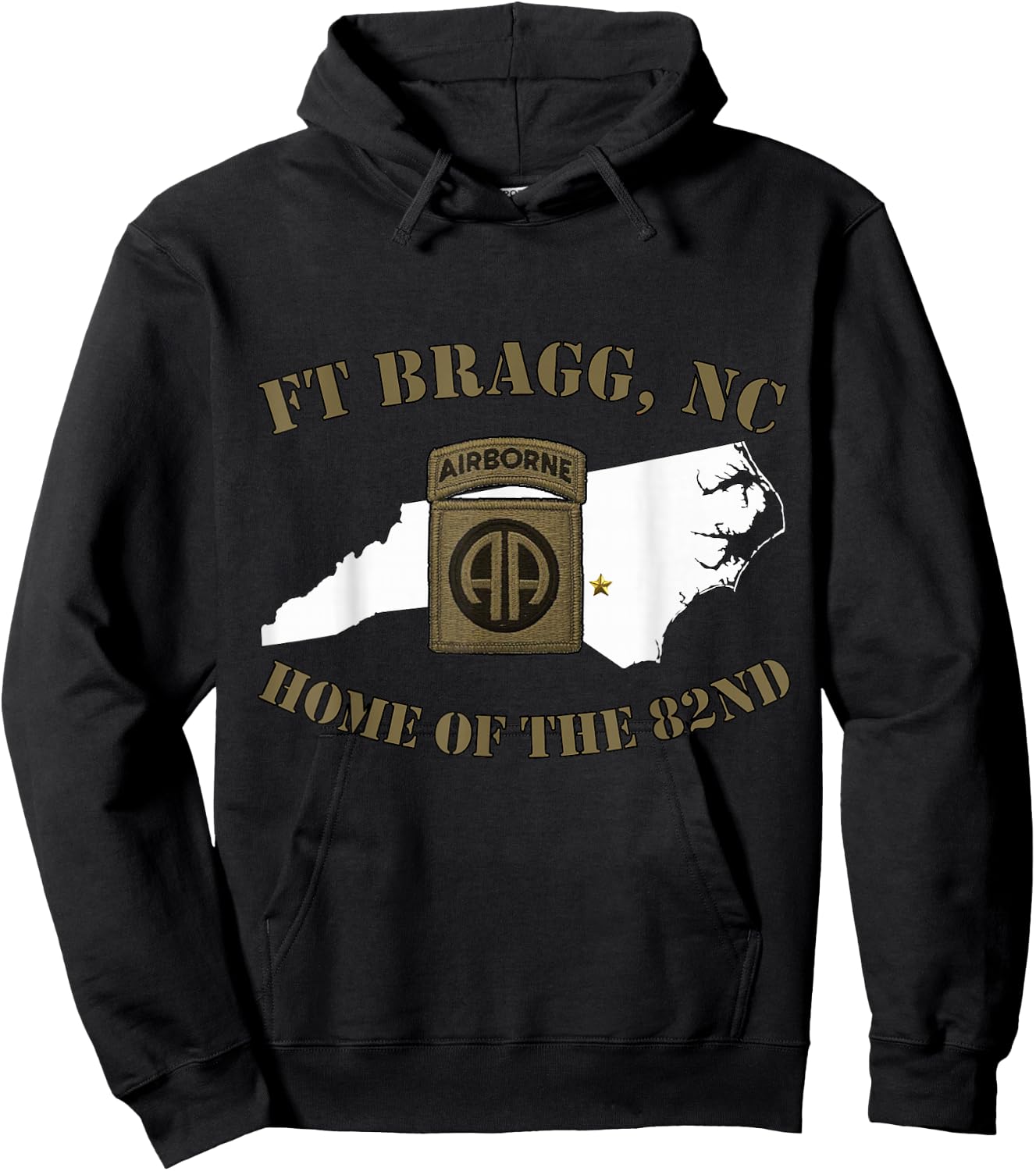 Fort Bragg Military Base-Army Post-Fayetteville, NC design Hoodie - Hoodie | Black