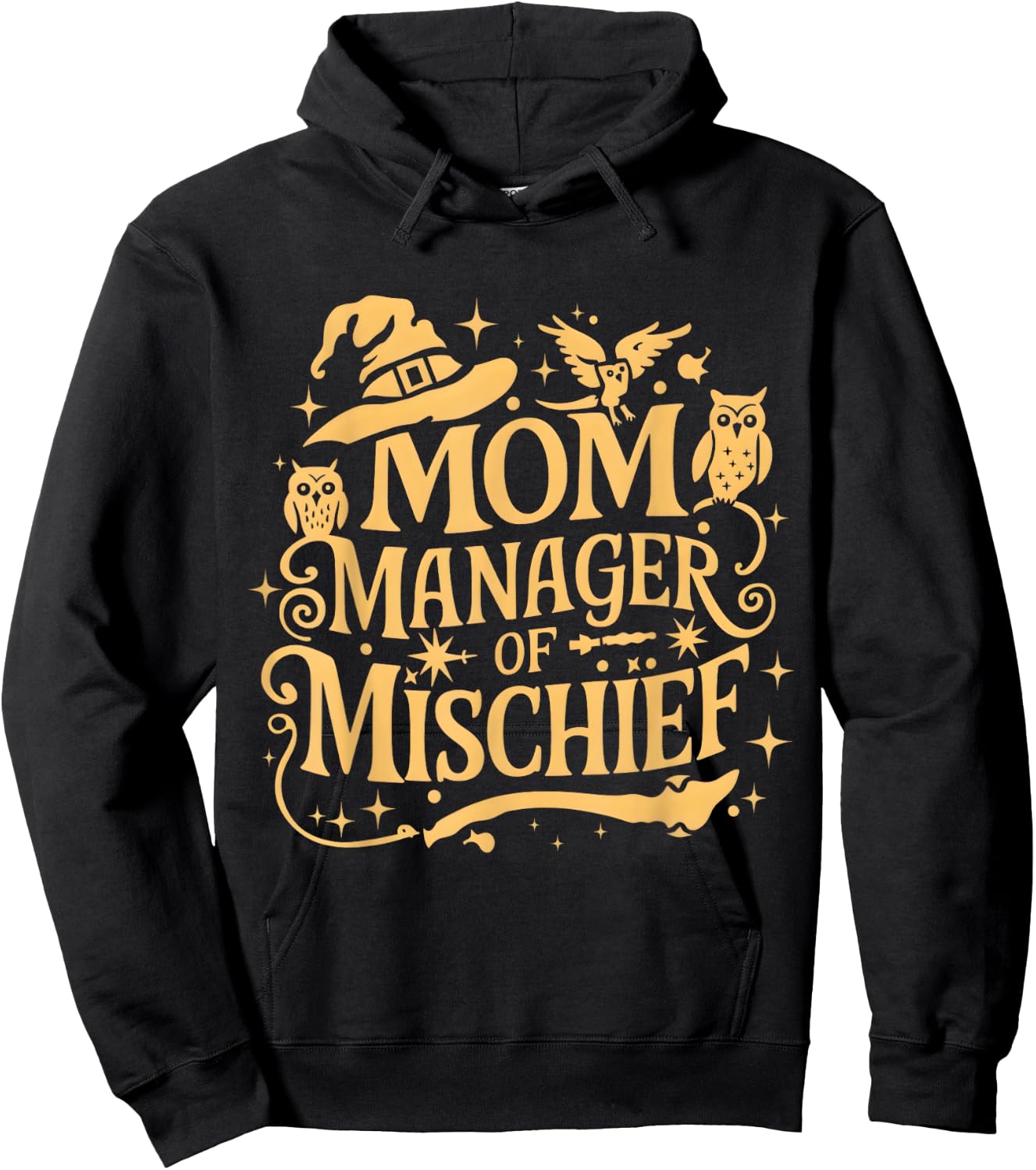 Funny Women Magical Mom Manager of Mischief Mother's day Hoodie - Hoodie | Black