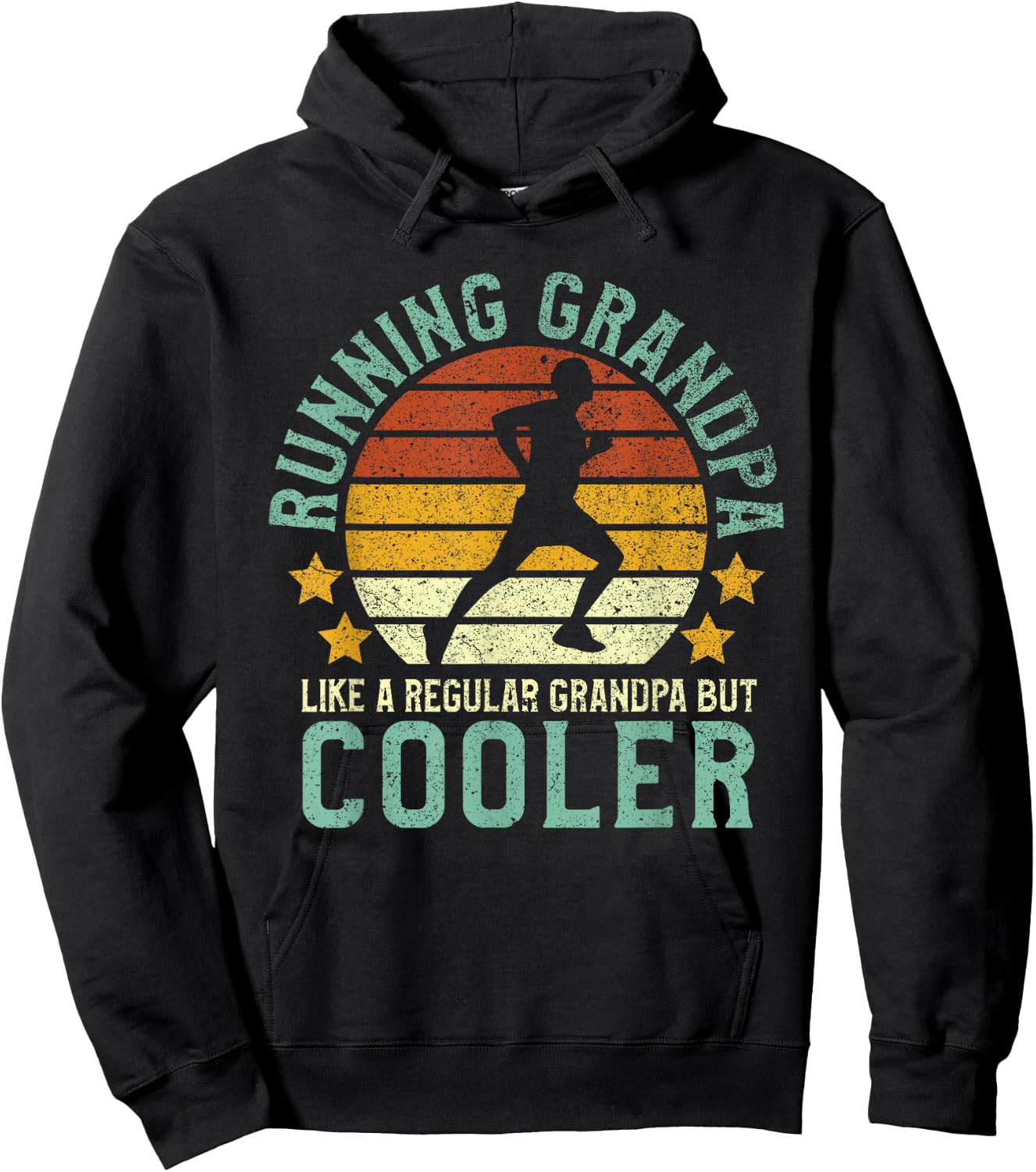 Running Grandpa | Funny Grandfather 5k Marathon Runner Gift Hoodie - Hoodie | Black