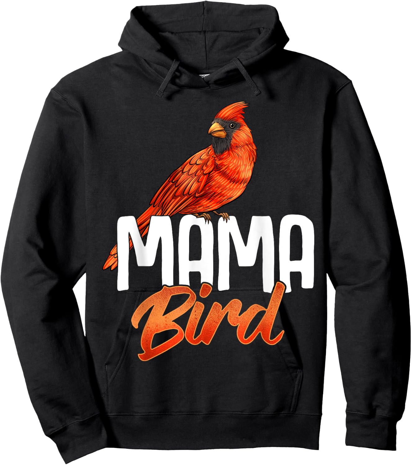 Mama Bird Shirt Red Cardinal Birds Mother Mom Birding Hoodie - Hoodie | Black