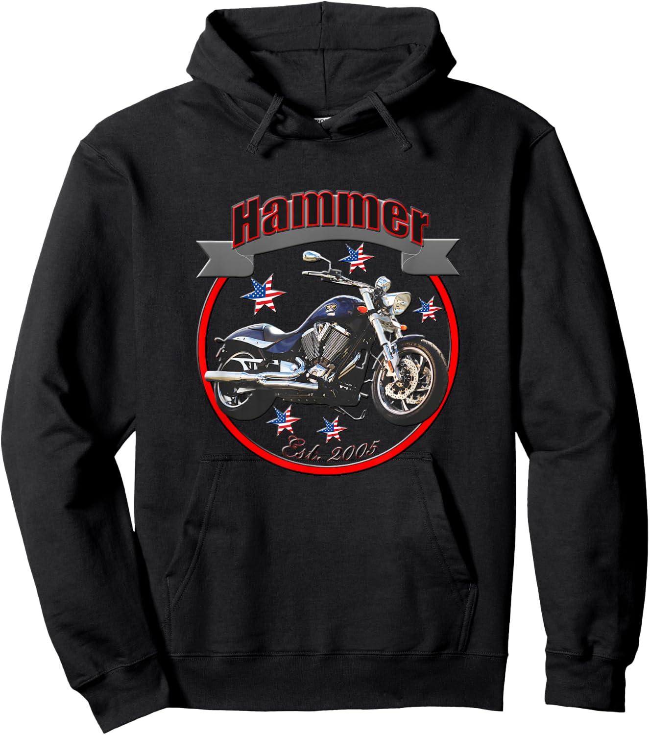 Victory Hammer U.S.A. Star Motorcycle Hoodie - Hoodie | Black