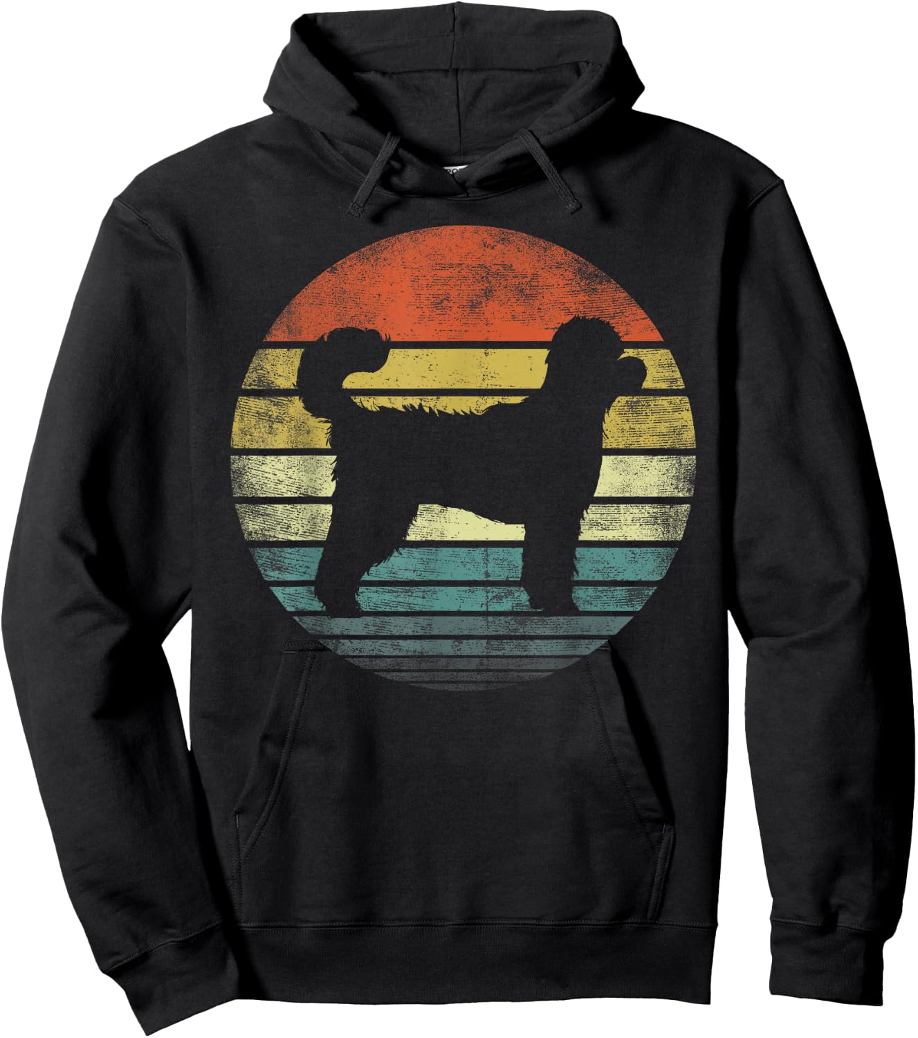 Goldendoodle Lover Owner Gifts Retro Sunset Dog Silhouette Women Kids Hoodie - Hoodie | Black