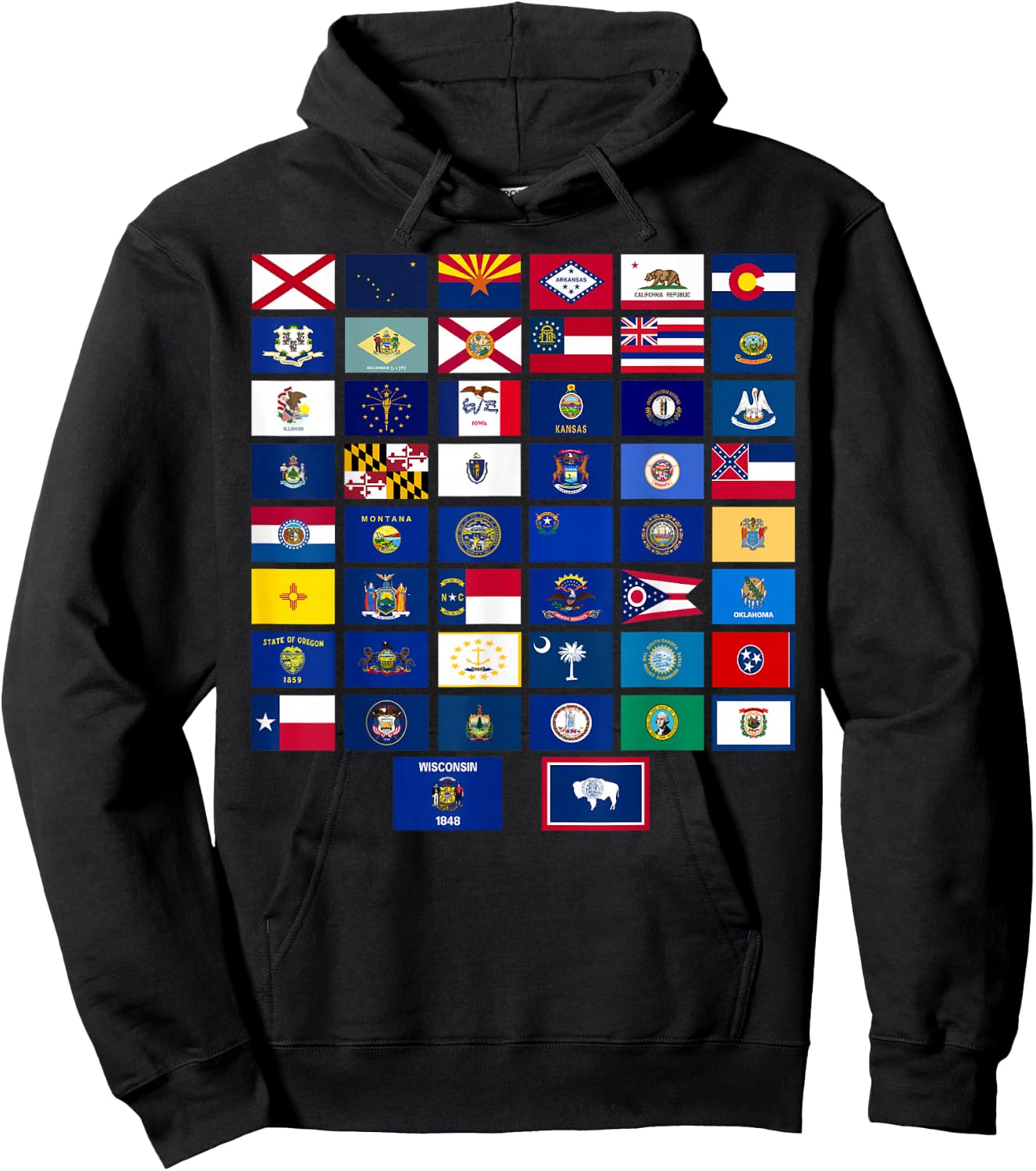 Flags of the US states Hoodie - Hoodie | Black