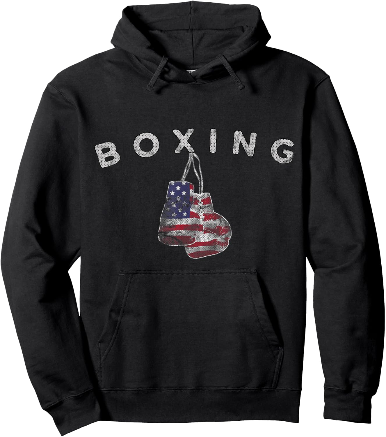 Vintage US Flag Boxing Gloves for July 4th Hoodie - Hoodie | Black