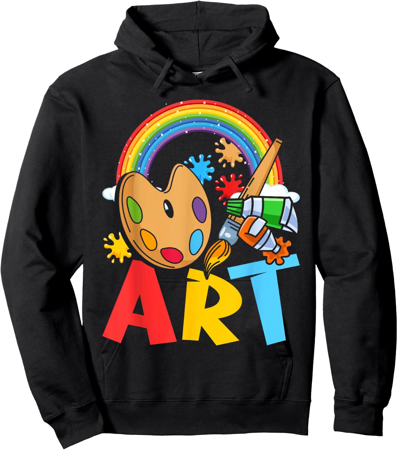 I Love Art Artist Painter Colorful Painting Kids Girls Hoodie - Hoodie | Black