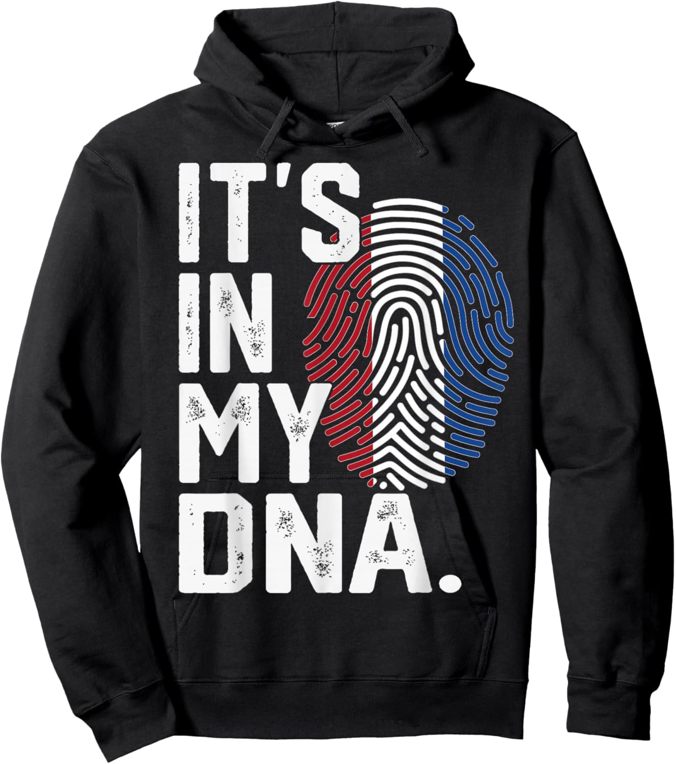 Netherlands Roots Flag Fingerprint Graphic Patriotic Hoodie - Hoodie | Black