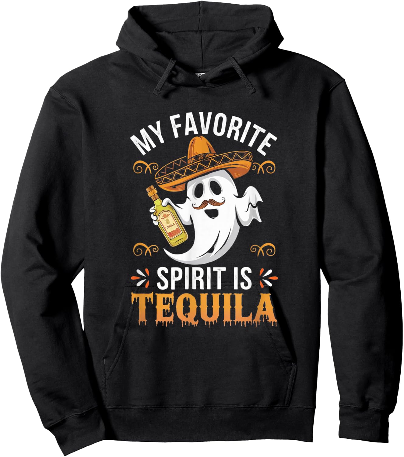 My Favorite Spirit Tequila Funny Halloween Hoodie - Hoodie | Black