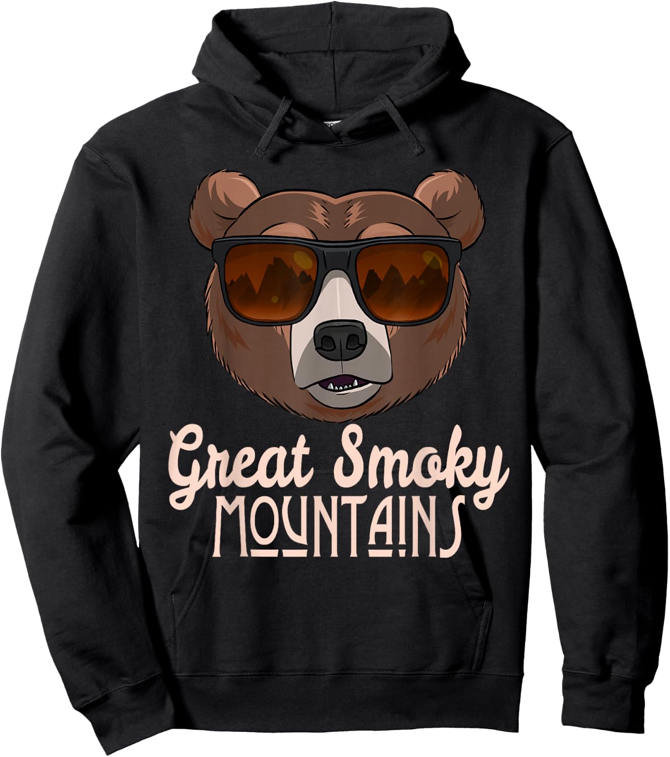 Great Smoky Mountains National Park Bear T Shirt Hoodie - Hoodie | Black