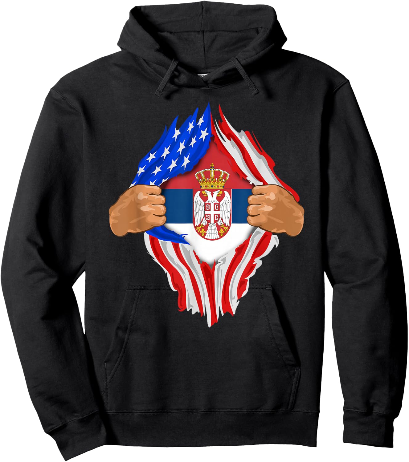 Serbian Blood Inside Me | Serbia Flag Gift Hoodie - Hoodie | Black
