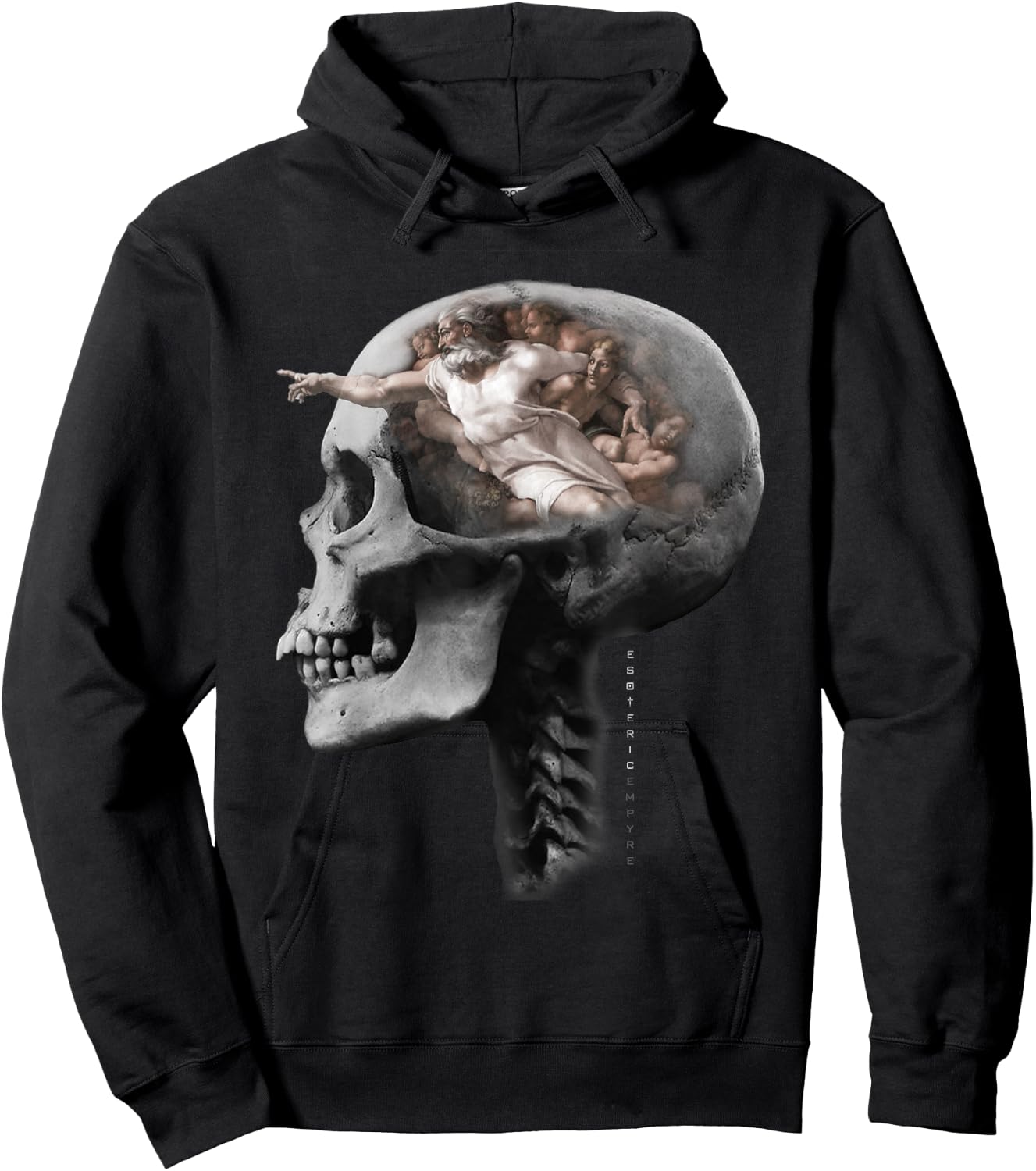 Creation of Adam Skull Michelangelo Sistine Chapel Hoodie - Hoodie | Black