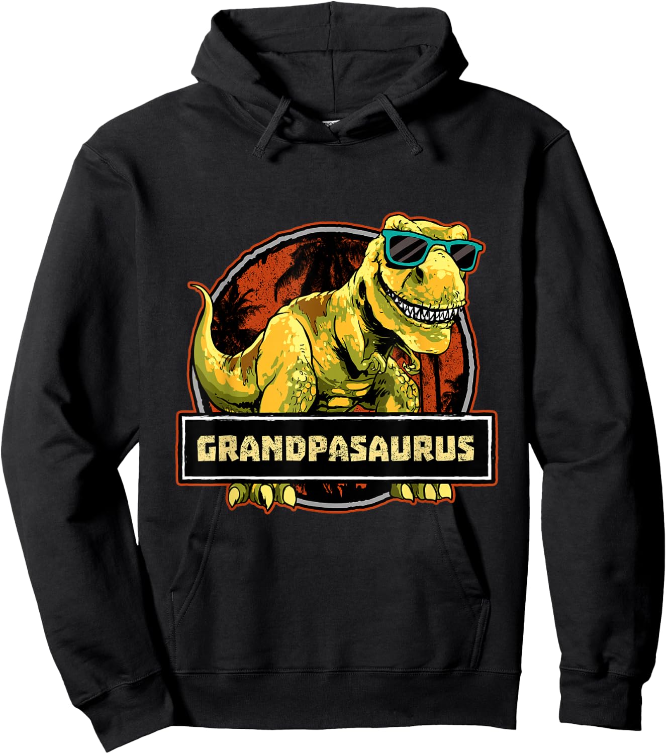 Grandpa Grandpasaurus Shirt T Rex Dinosaur Birthday Granddad Hoodie - Hoodie | Black