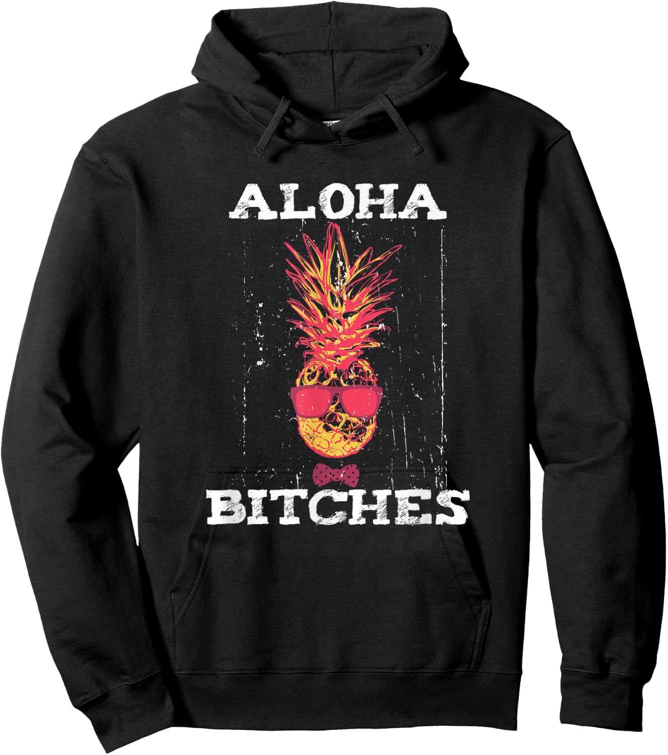 Hawaiian Aloha Bitches Maui Pineapple Party Gift Hoodie - Hoodie | Black